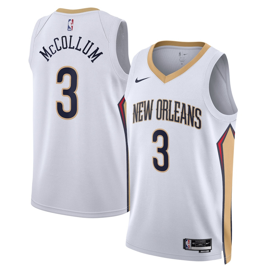 C.J. McCollum 3 New Orleans Pelicans Unisex Swingman Basketball Jersey - Association Edition - White - JS280 