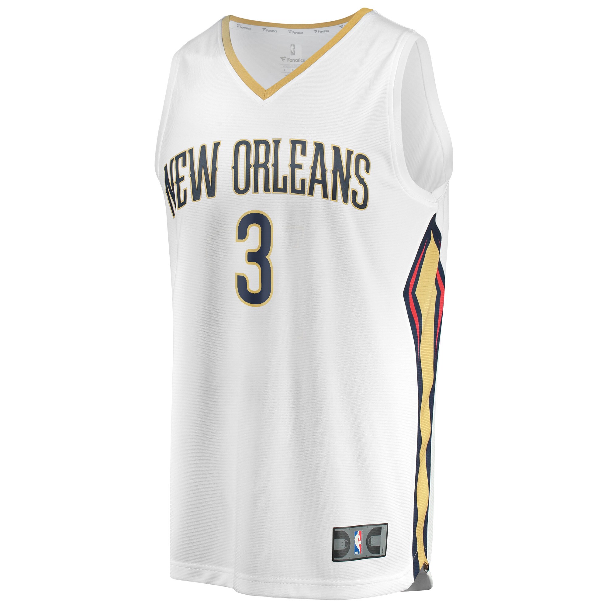 Alternative view of C.j. Mccollum New Orleans Pelicans Fanatics Fast Break Replica Basketball Jersey - Association Edition - White