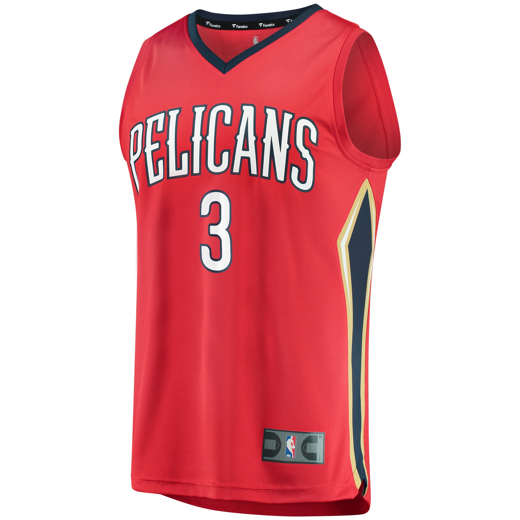 Alternative view of C.j. Mccollum New Orleans Pelicans Fanatics Youth Fast Break Replica Player Basketball Jersey Red - Statement Edition