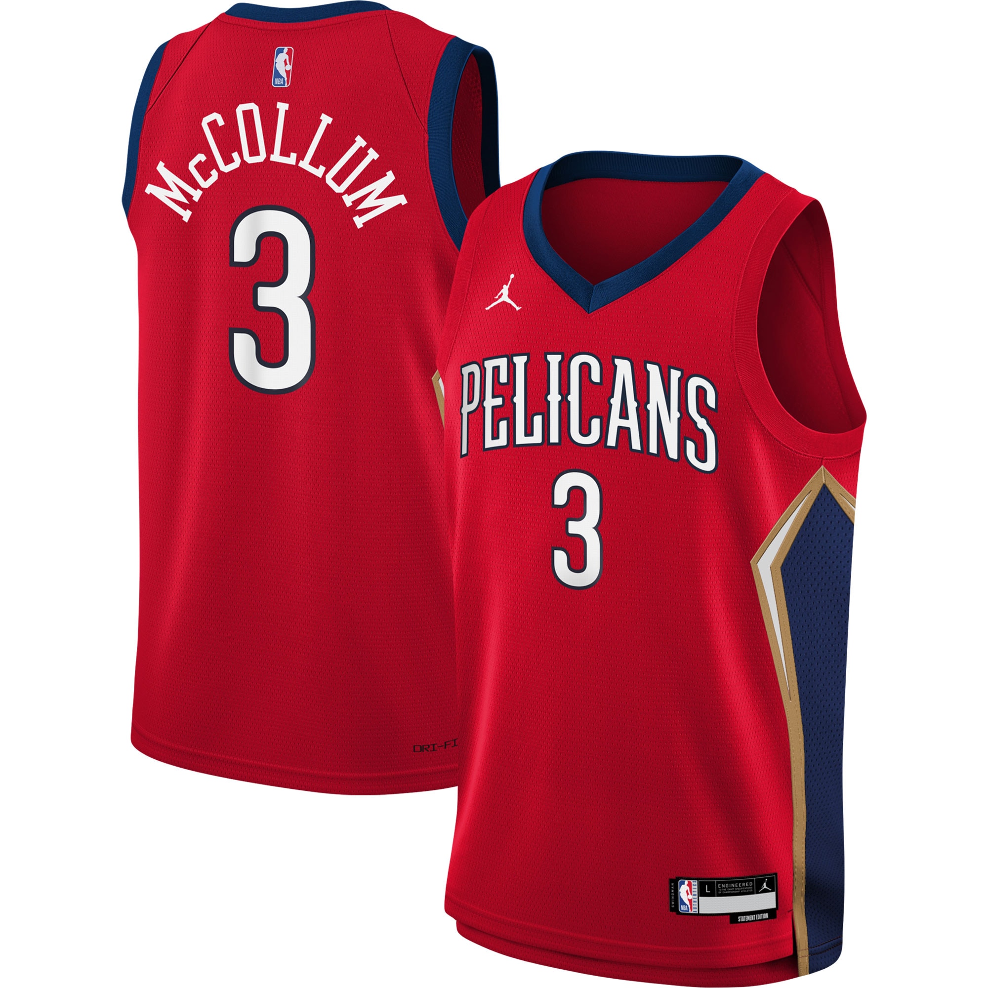 C.j. Mccollum New Orleans Pelicans Jordan Brand Youth Swingman Basketball Jersey – Statement Edition – Red