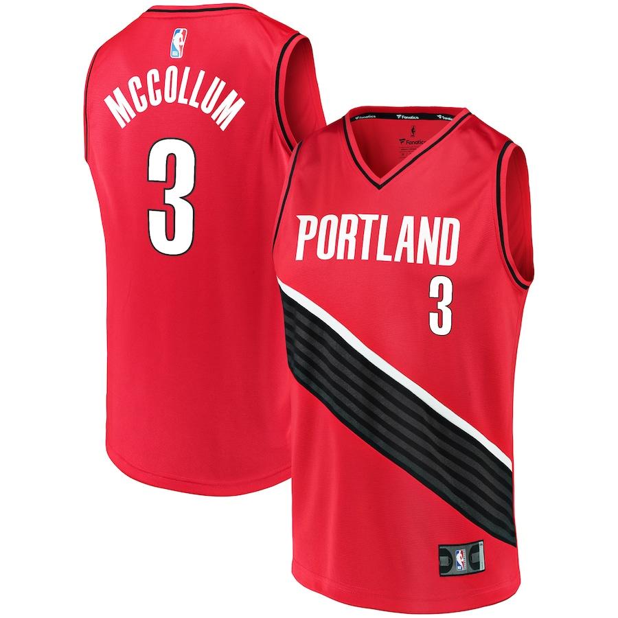 Cj Mccollum Portland Trail Blazers Fanatics Branded Fast Break Team Replica Basketball Jersey Red - Statement Edition