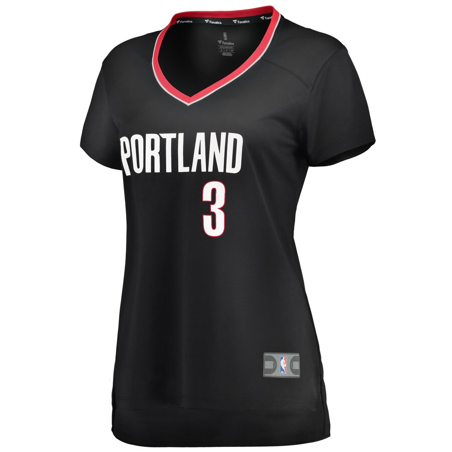 Alternative view of C.j. Mccollum Portland Trail Blazers Fanatics Branded Women's Fast Break Player Basketball Jersey - Icon Edition - Black