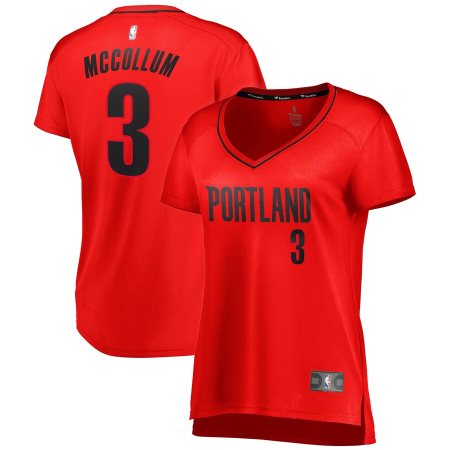 C.j. Mccollum Portland Trail Blazers Fanatics Branded Women's Fast Break Replica Statement Edition Basketball Jersey - Red
