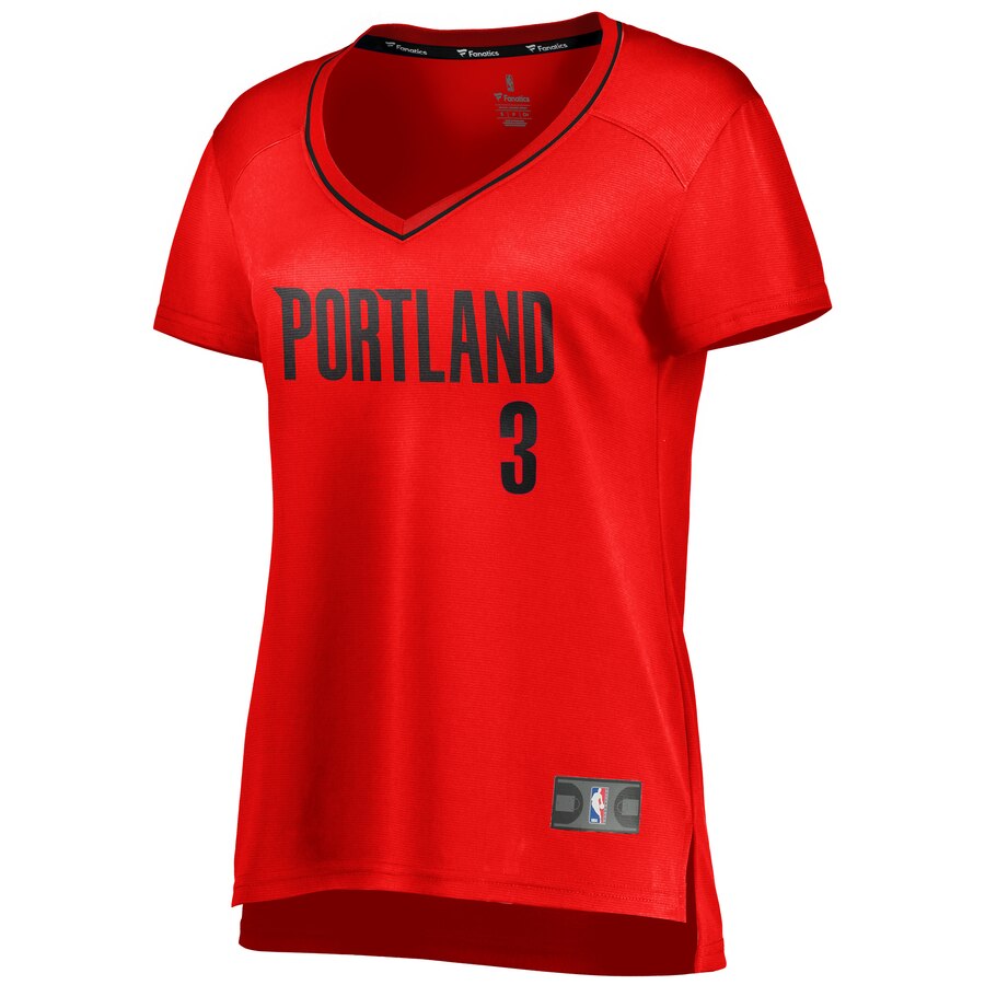 Alternative view of C.j. Mccollum Portland Trail Blazers Fanatics Branded Women's Fast Break Replica Statement Edition Basketball Jersey - Red