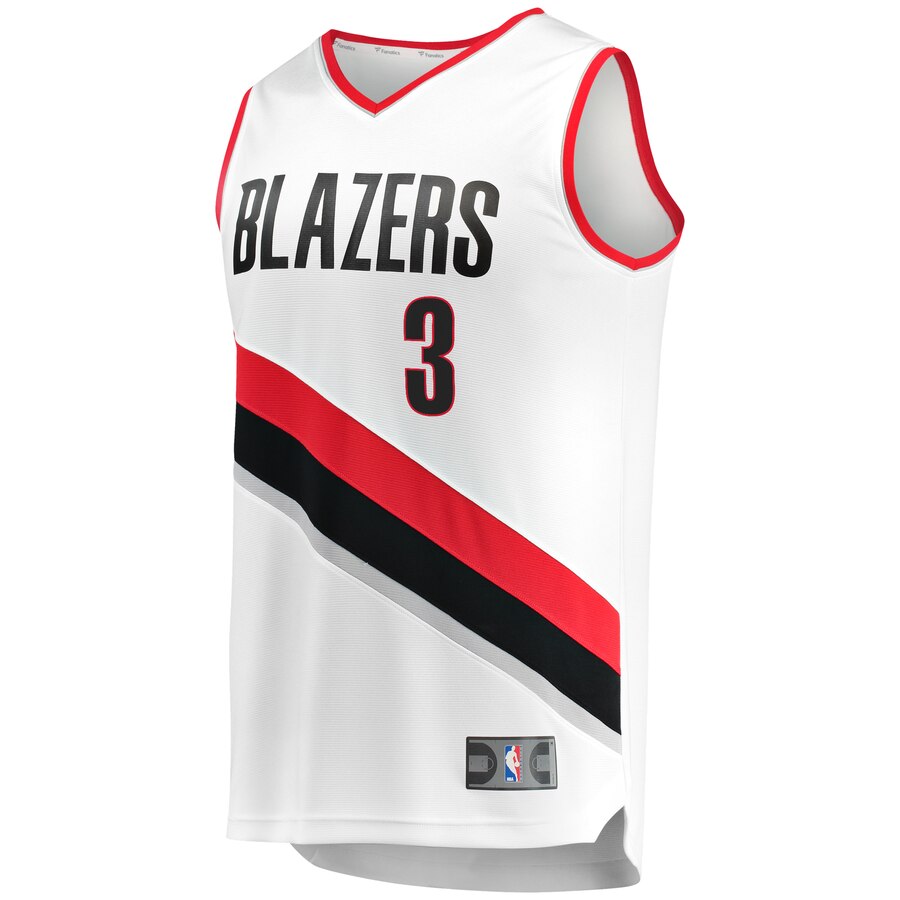 Alternative view of C.j. Mccollum Portland Trail Blazers Fanatics Branded Youth Fast Break Player Basketball Jersey - Association Edition - White