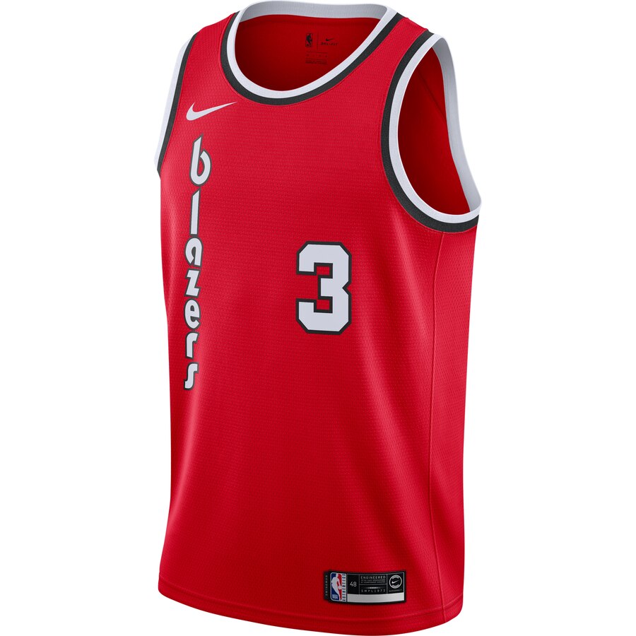 Alternative view of C.j. Mccollum Portland Trail Blazers Hardwood Classics Finished Swingman Basketball Jersey - Red