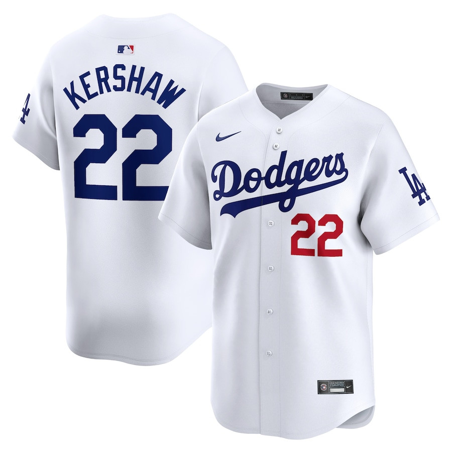 Clayton Kershaw 22 Los Angeles Dodgers Home Limited Player Men Baseball Jersey - White 