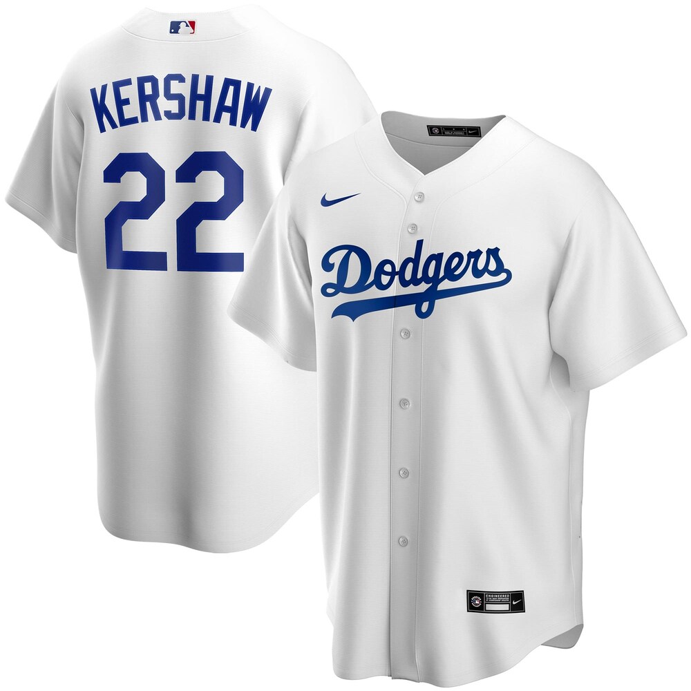 Clayton Kershaw Los Angeles Dodgers Home 2020 Player Baseball Jersey - White Color