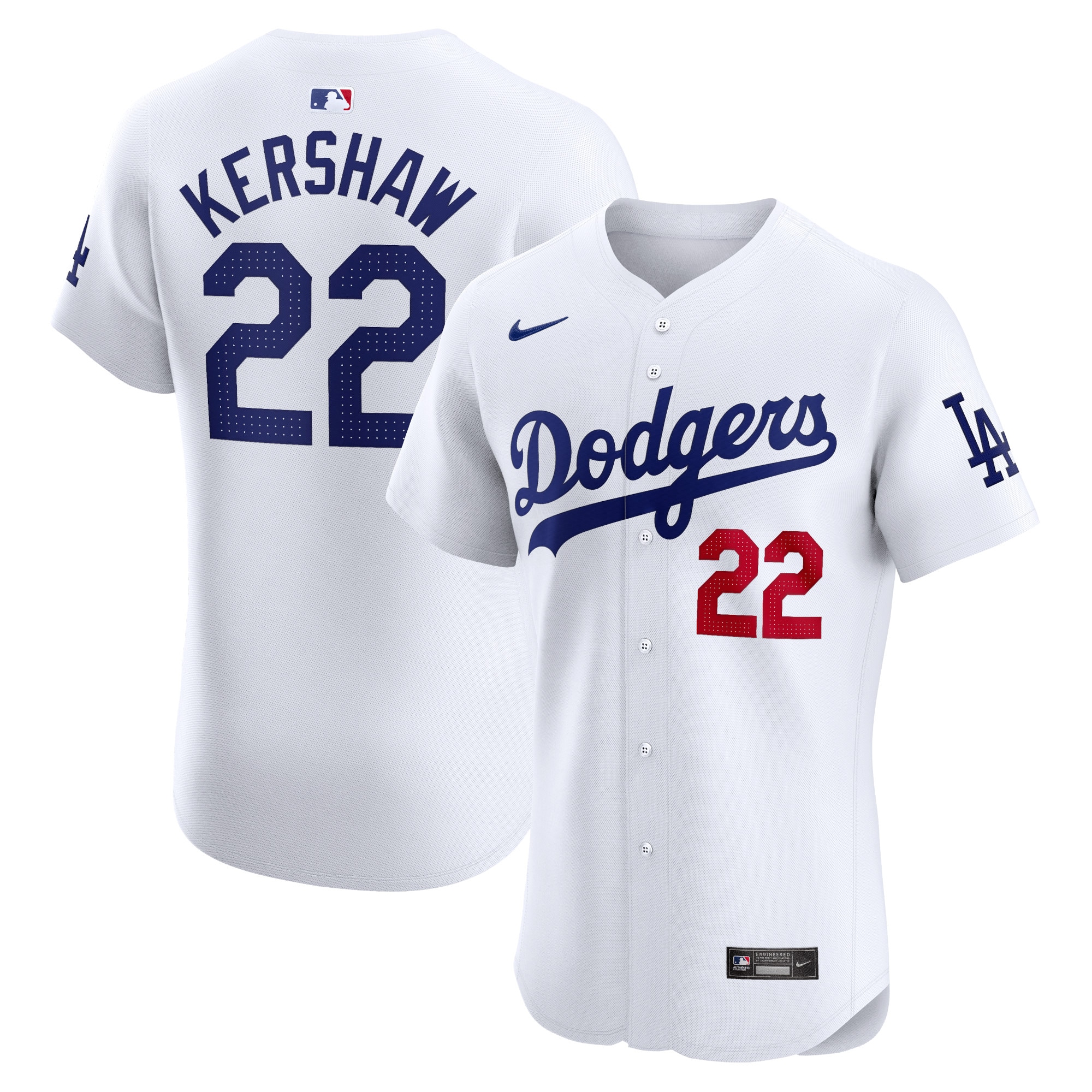 Clayton Kershaw Los Angeles Dodgers Home Elite Player Baseball Jersey - White