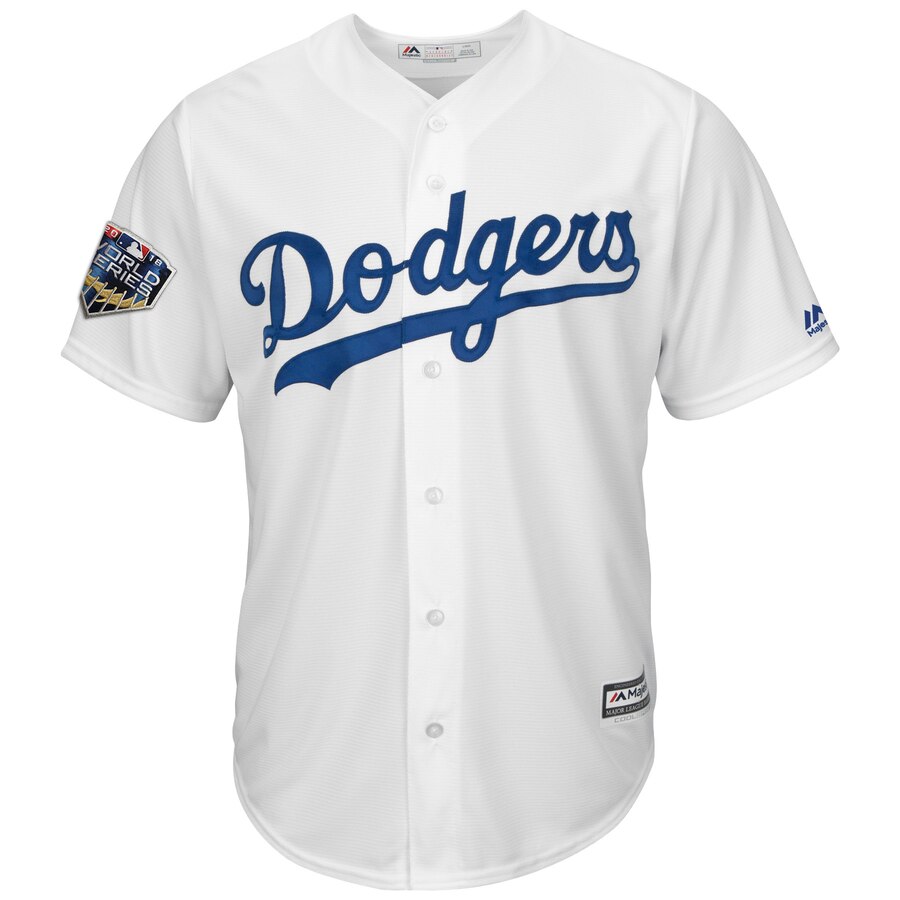 Alternative view of Clayton Kershaw Los Angeles Dodgers Majestic 2018 World Series Cool Base Player Baseball Jersey - White