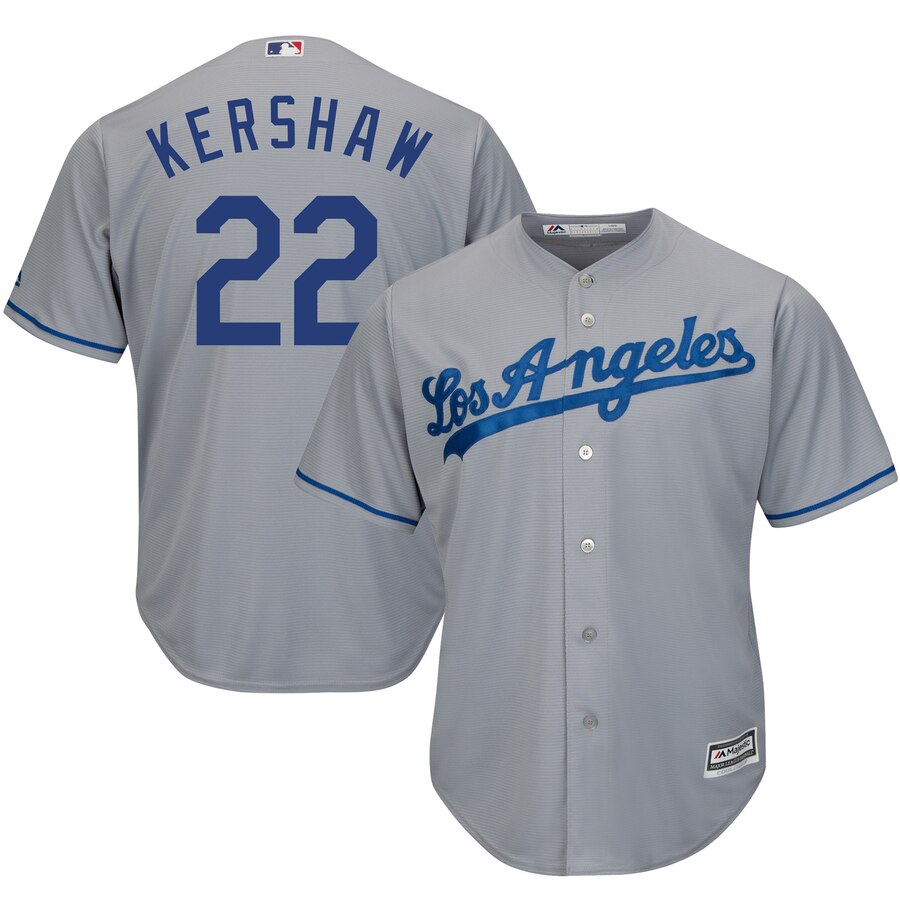 Clayton Kershaw Los Angeles Dodgers Majestic Cool Base Player Baseball Jersey - Gray