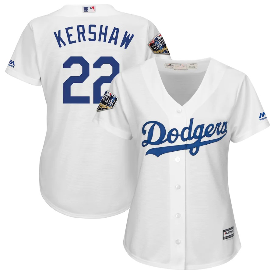 Clayton Kershaw Los Angeles Dodgers Majestic Women's 2018 World Series Cool Base Player Baseball Jersey - White