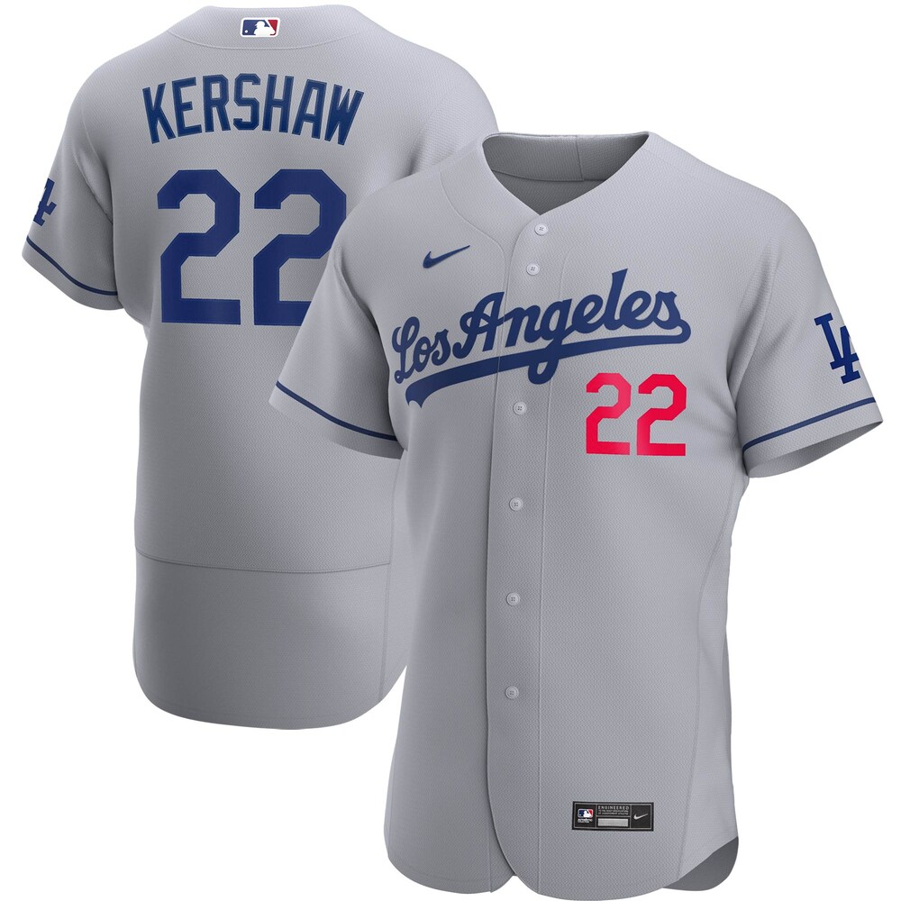 Clayton Kershaw Los Angeles Dodgers Road 2020 Player Baseball Jersey - Gray