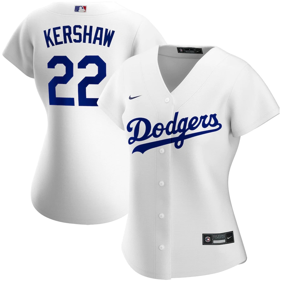 Clayton Kershaw Los Angeles Dodgers Women's Home 2020 Replica Player Baseball Jersey ÃƒÂ¢Ã¢â€šÂ¬Ã¢â‚¬Å“ White