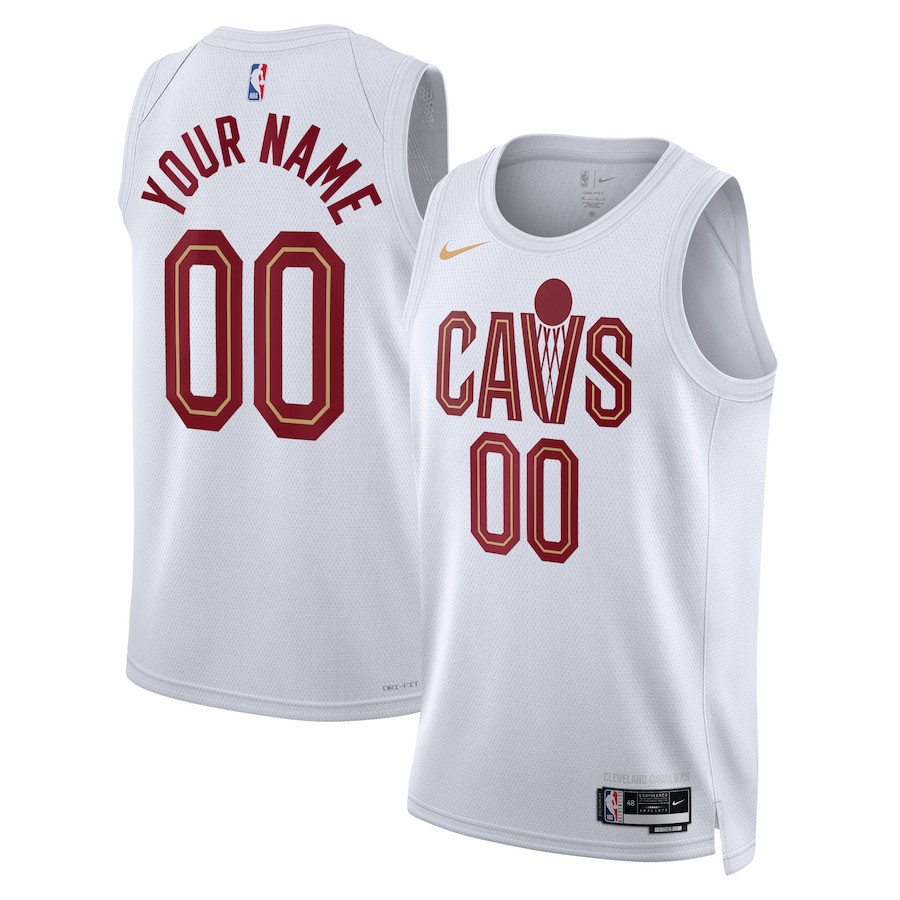 Cleveland Cavaliers 2023/24 Association Swingman Custom Men Basketball Jersey - White - JS712