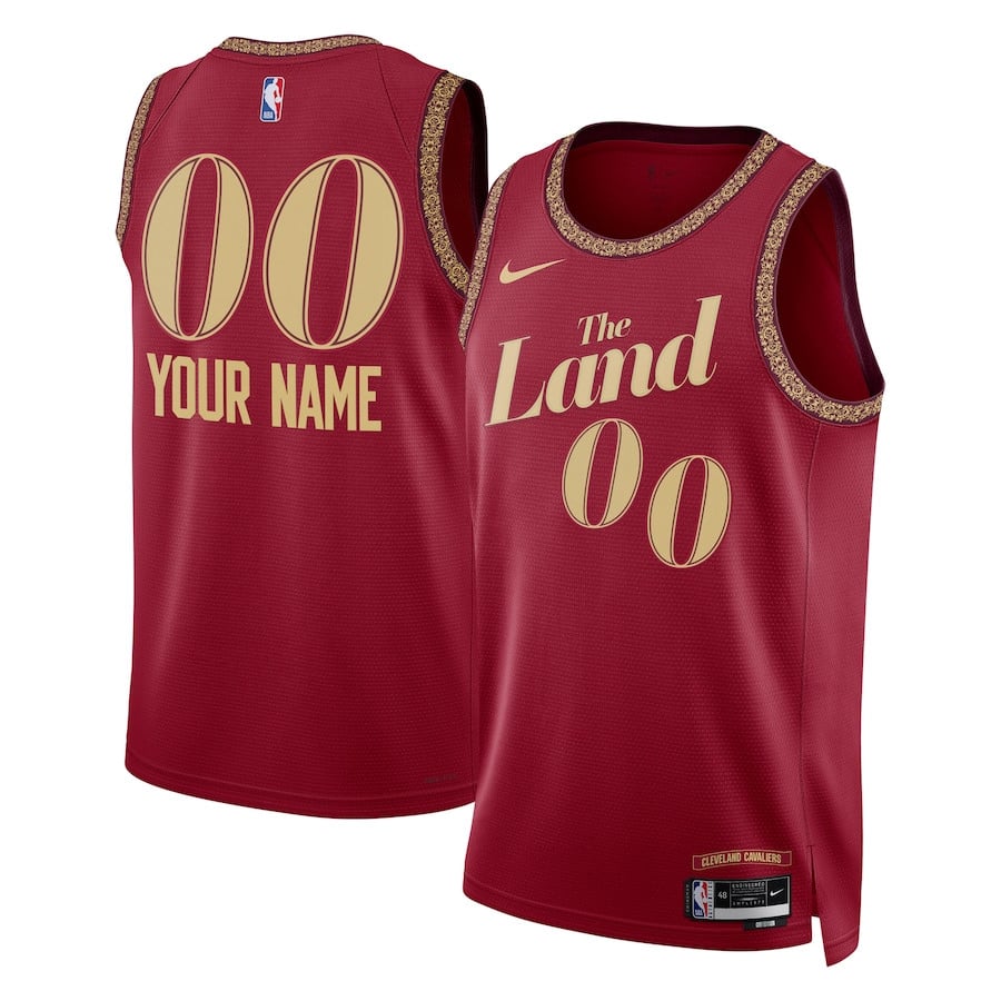 Cleveland Cavaliers 2023/24 City Edition Swingman Custom Basketball Jersey - Wine - JS281
