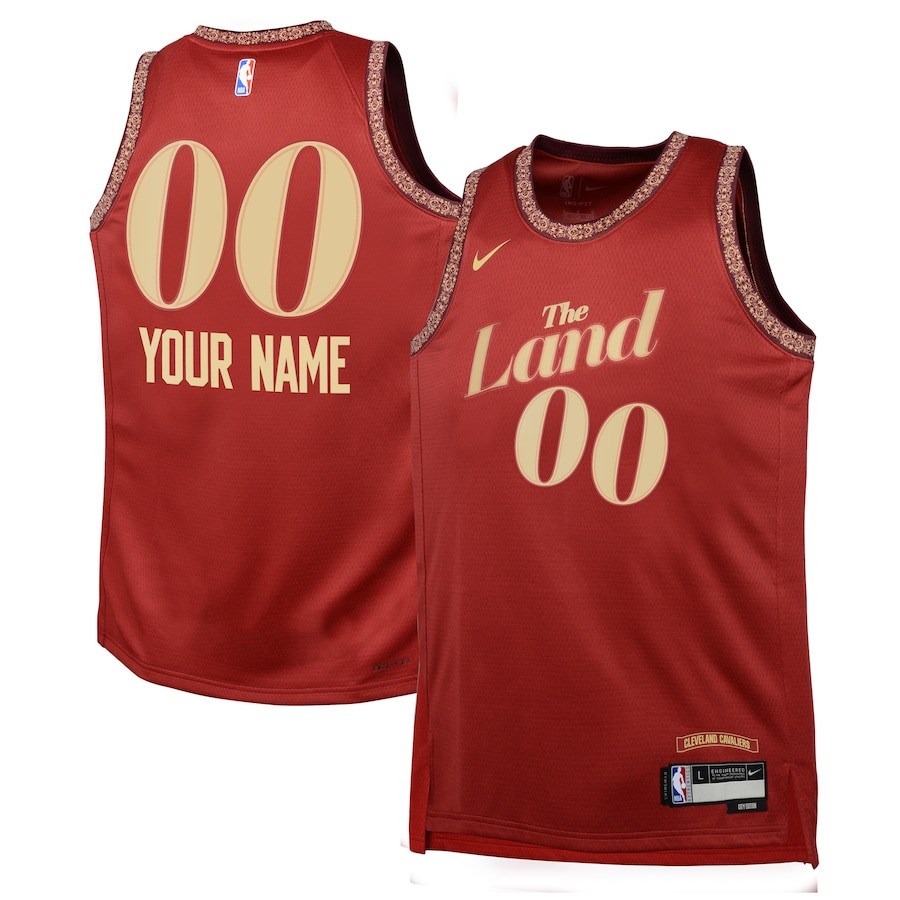 Cleveland Cavaliers 2023/24 City Edition Swingman Custom YOUTH Basketball Jersey - Wine - JS399