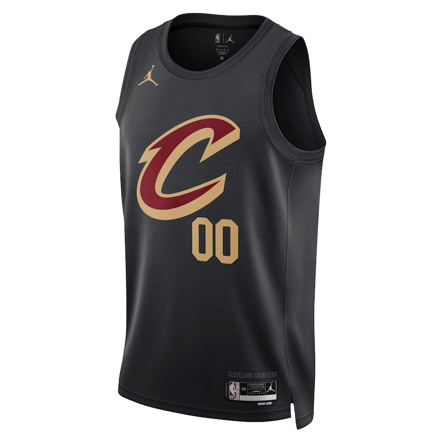 Alternative view of Cleveland Cavaliers 2023/24 Statement Swingman Custom Men Basketball Jersey - Black - JS889