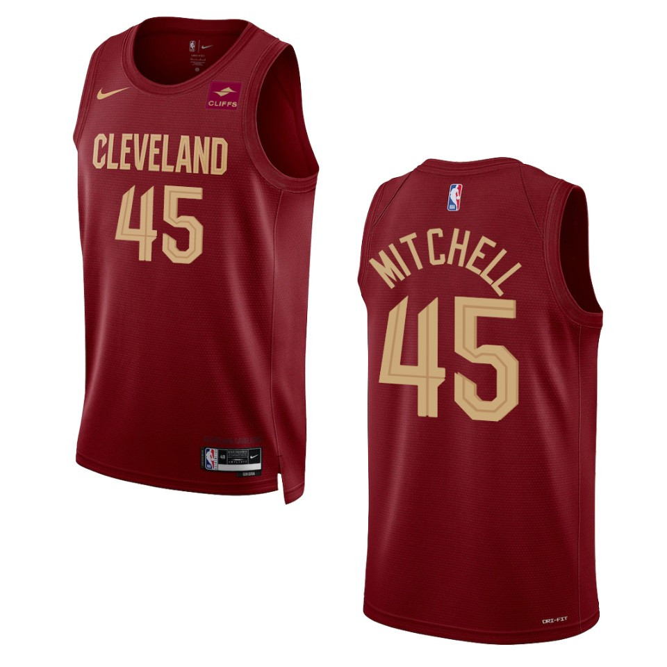 Cleveland Cavaliers Donovan Mitchell Swingman Wine 2022-23 Icon Edition Basketball Jersey