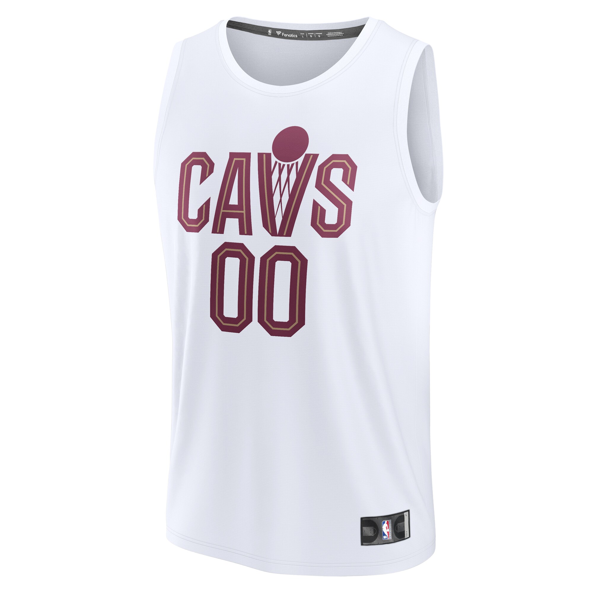 Alternative view of Cleveland Cavaliers Fanatics Fast Break Custom Replica Basketball Jersey - Association Edition - White