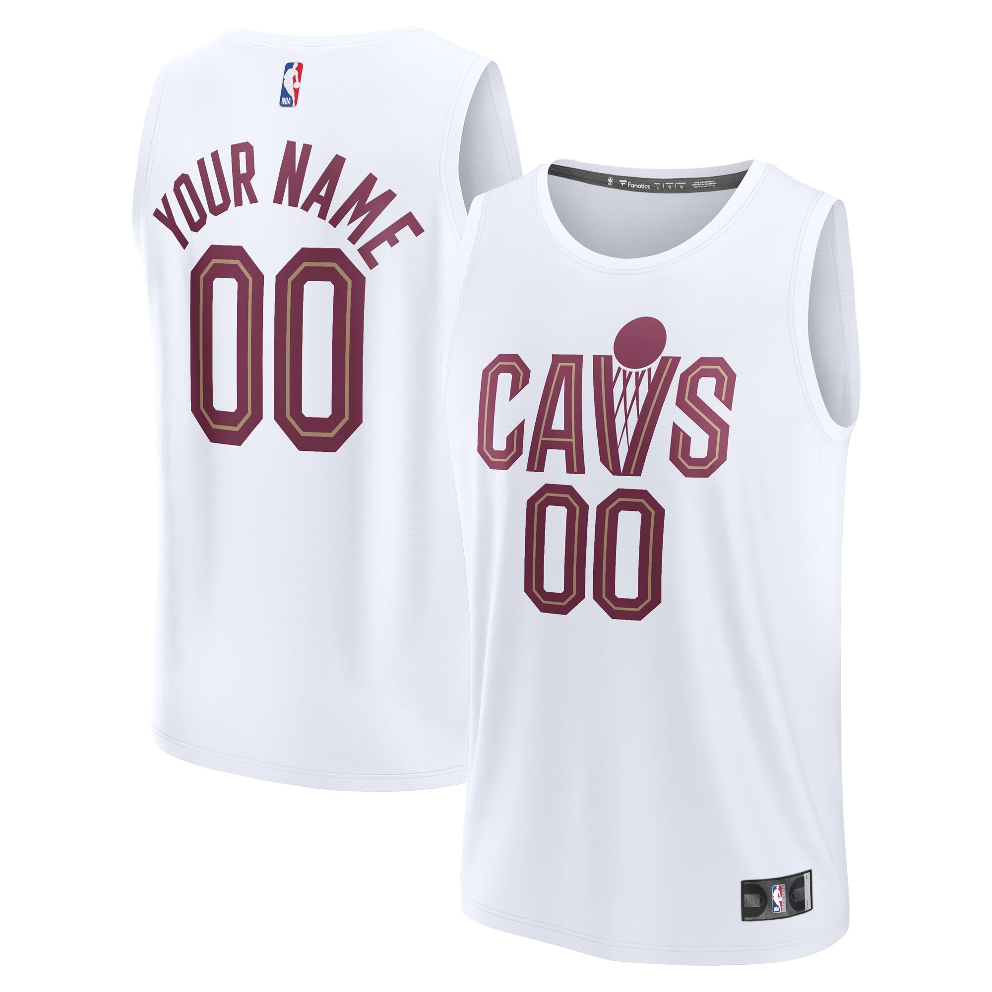 Cleveland Cavaliers Fanatics Fast Break Custom Replica Basketball Jersey - Association Edition - White