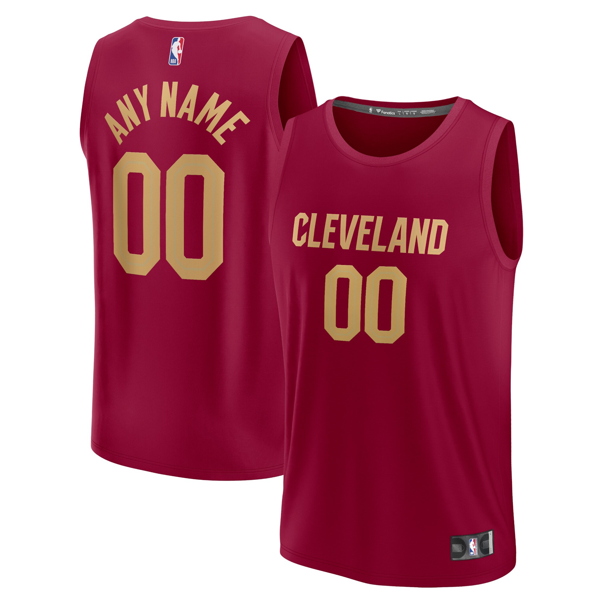 Cleveland Cavaliers Fanatics Youth Fast Break Custom Basketball Jersey - Maroon - Icon Edition