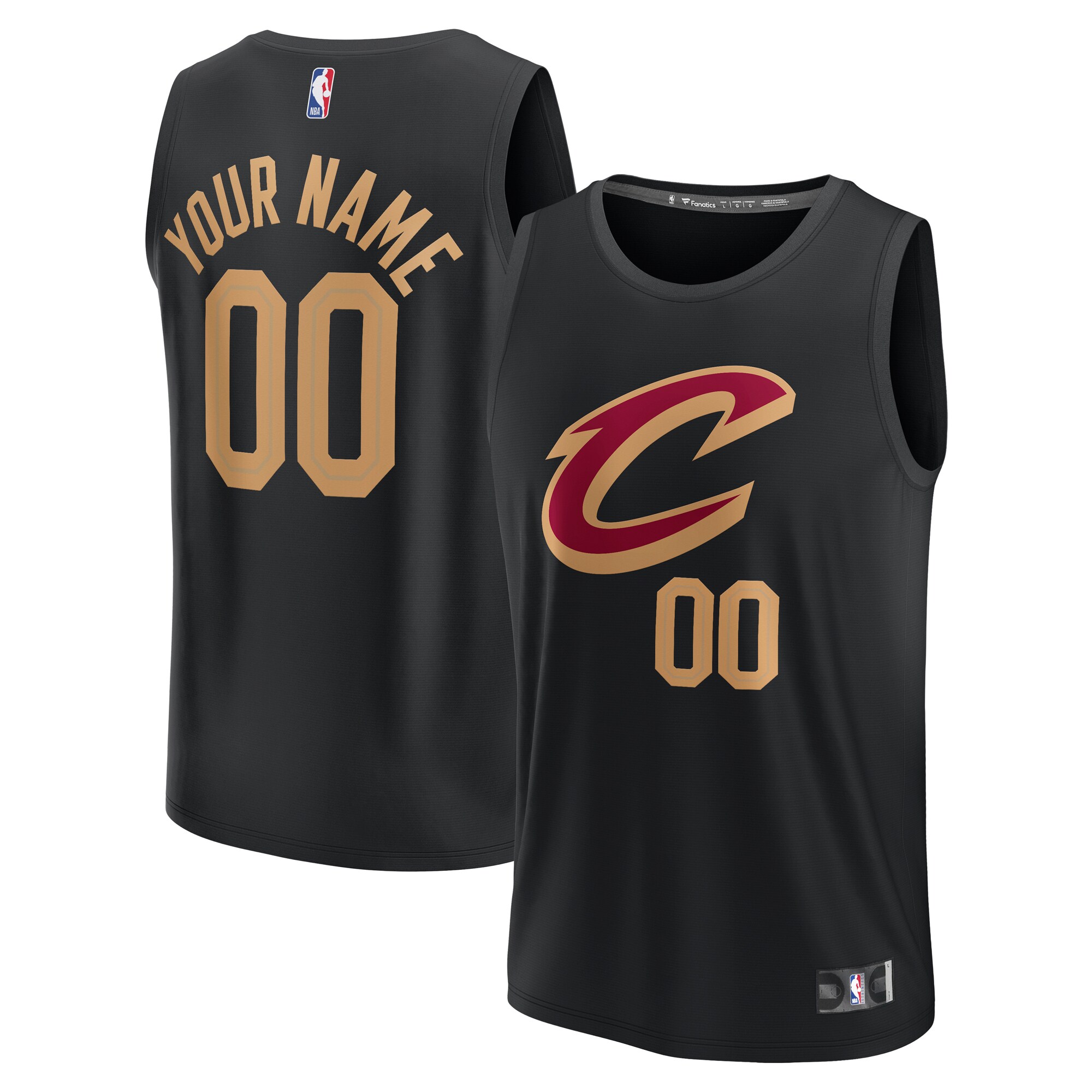 Cleveland Cavaliers Fanatics Youth Fast Break Replica Custom Basketball Jersey - Statement Edition - Black