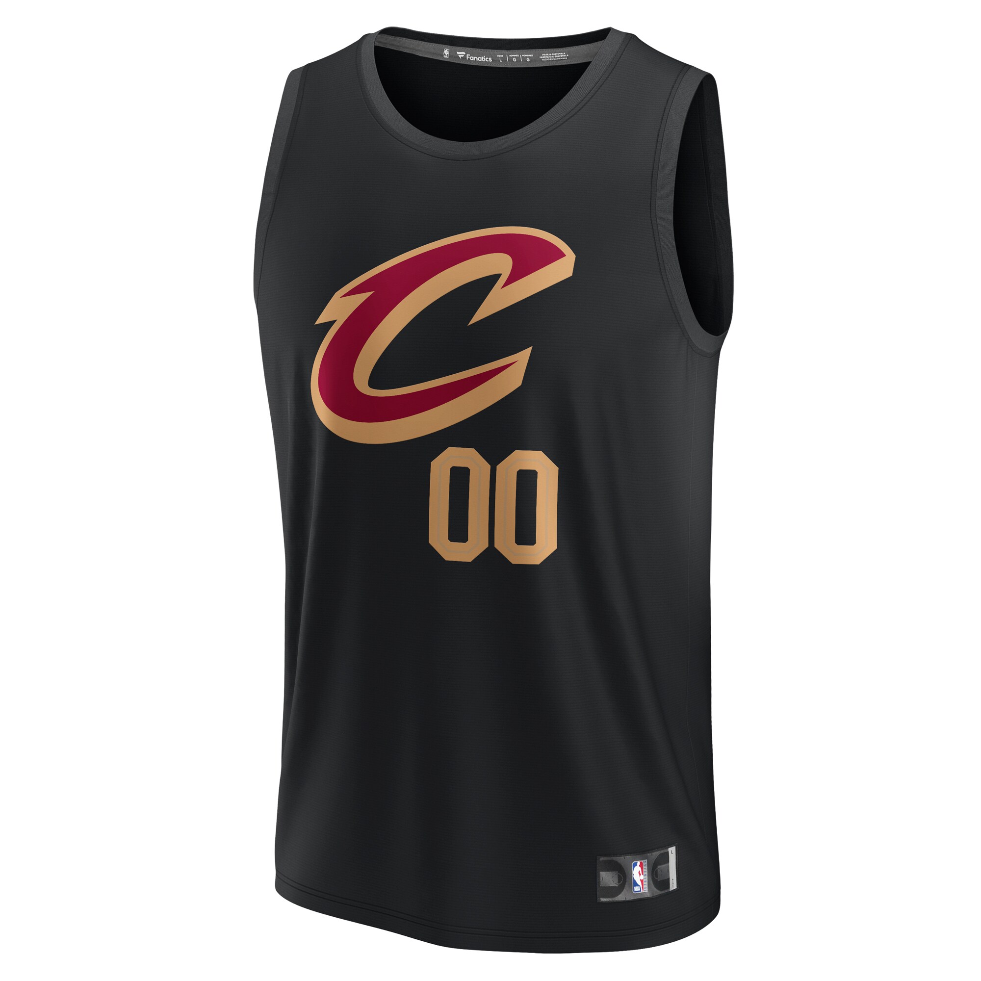 Alternative view of Cleveland Cavaliers Fanatics Youth Fast Break Replica Custom Basketball Jersey - Statement Edition - Black