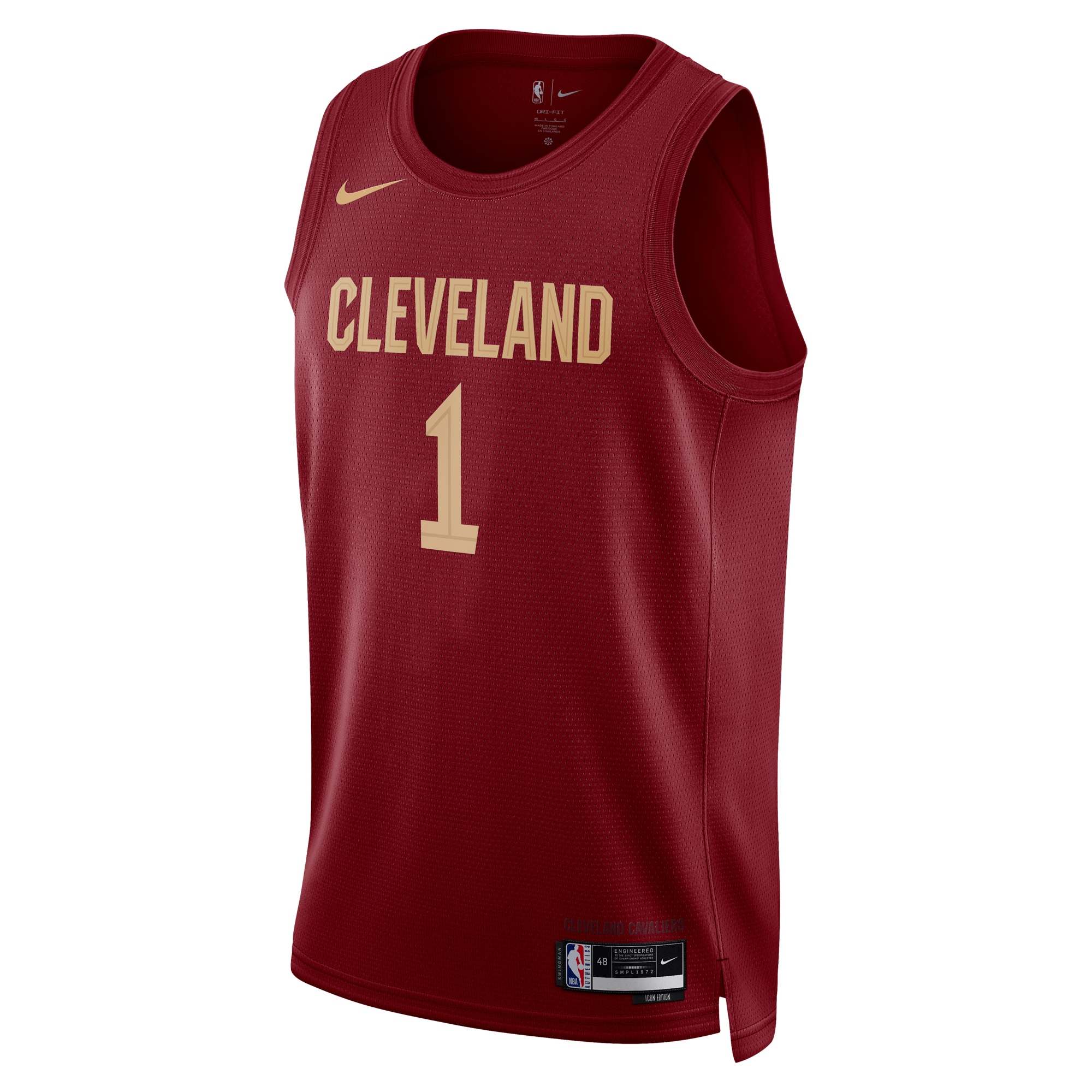 Alternative view of Cleveland Cavaliers Icon Edition Swingman Basketball Jersey - Maroon - Max Strus - Unisex - JS162