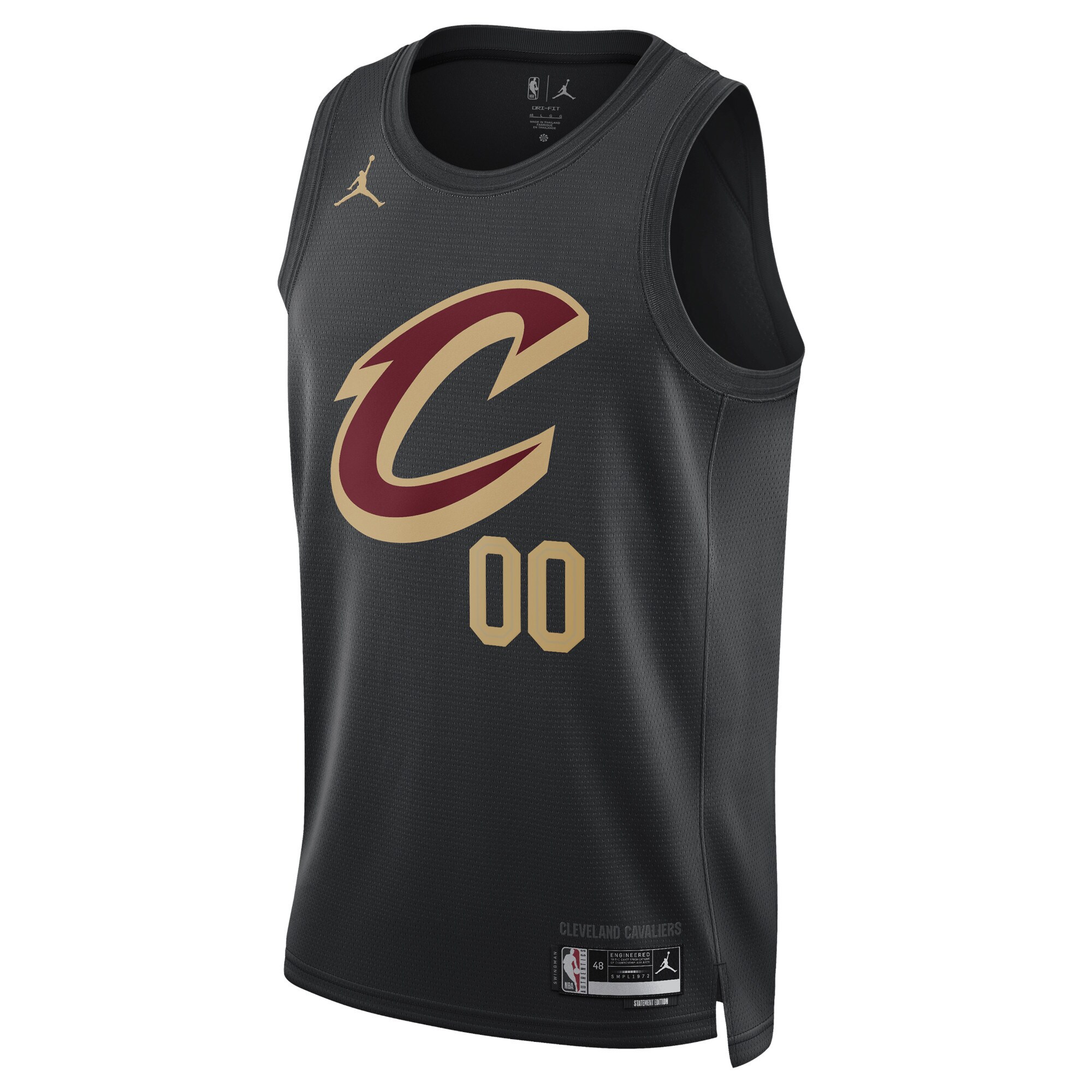 Alternative view of Cleveland Cavaliers Jordan Brand Unisex 2022/23 Swingman Custom Basketball Jersey - Statement Edition - Black