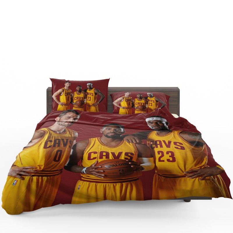 Alternative view of Cleveland Cavaliers Kyrie Irving Kevin Love Lebron James Bedding Sets - Custom Bedding Set