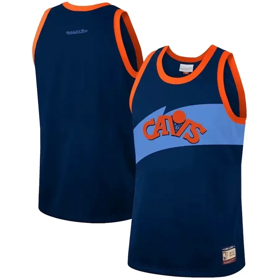 Cleveland Cavaliers Mitchell & Ness Hardwood Classics Team Heritage Fashion Basketball Jersey - Blue - JS382