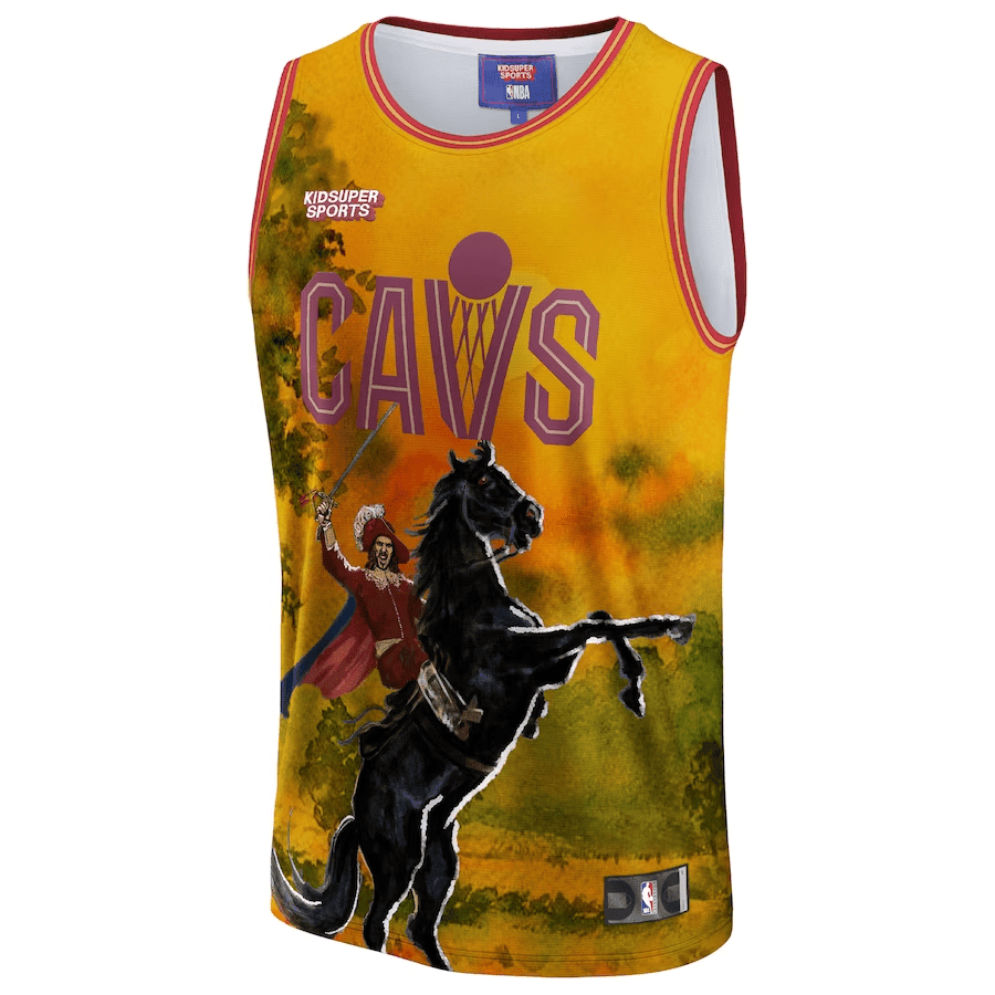 Alternative view of Cleveland Cavaliers NBA & KidSuper Studios Unisex Hometown Basketball Jersey - Gold - JS454