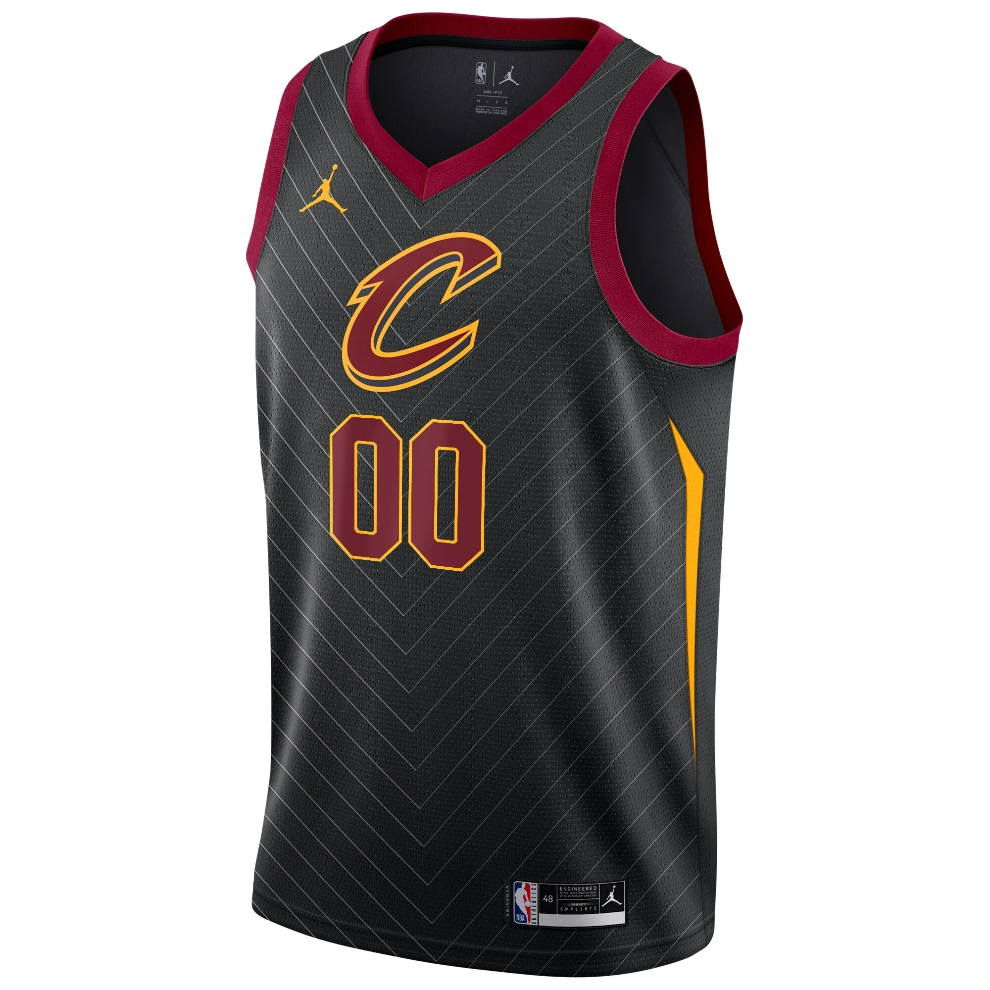 Alternative view of Cleveland Cavaliers Swingman Custom Basketball Jersey - Statement Edition - Black - JS485
