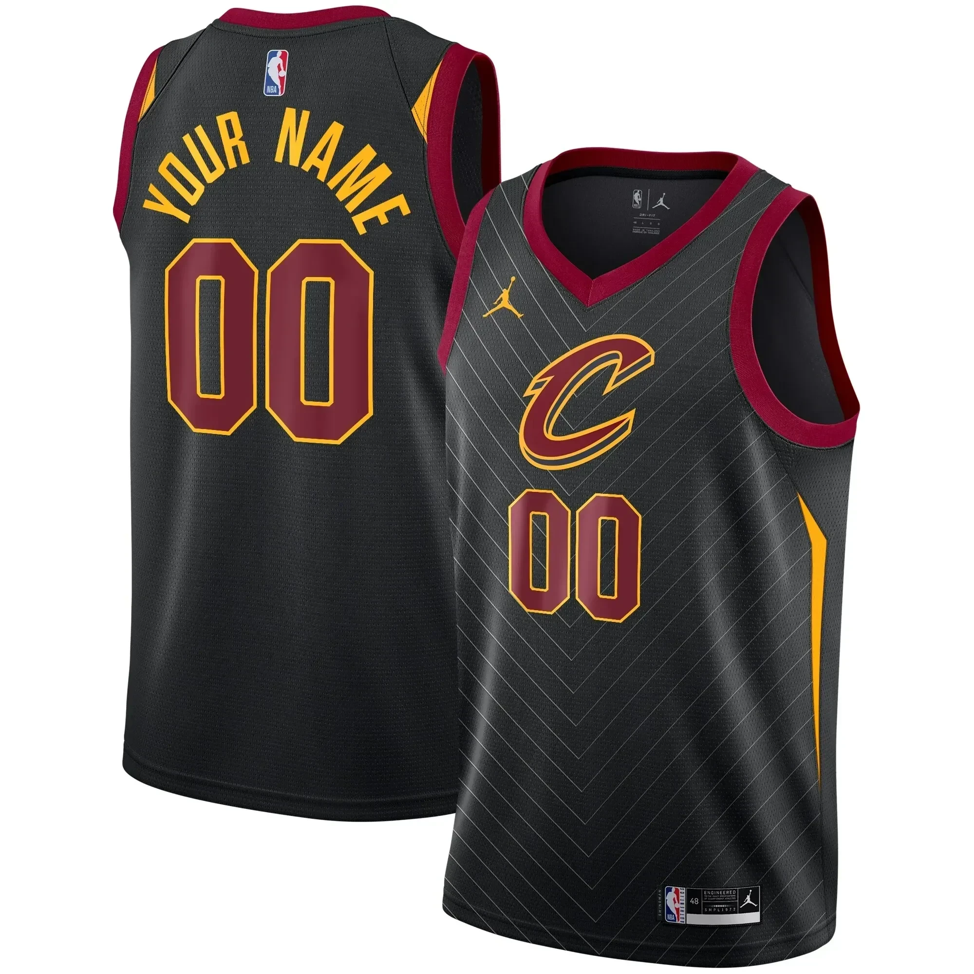 Cleveland Cavaliers Swingman Custom Basketball Jersey - Statement Edition - Black - JS485