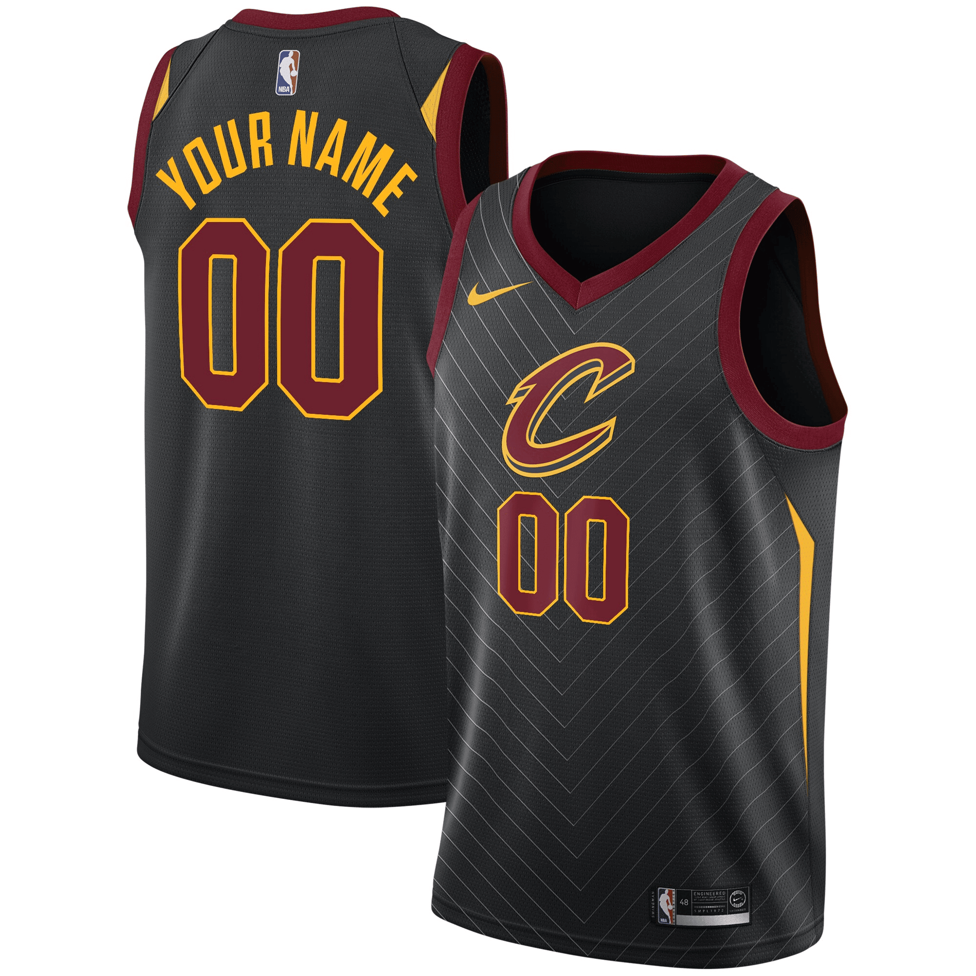 Cleveland Cavaliers Swingman Custom Basketball Jersey Black - Statement Edition Basketball Jersey - JS887