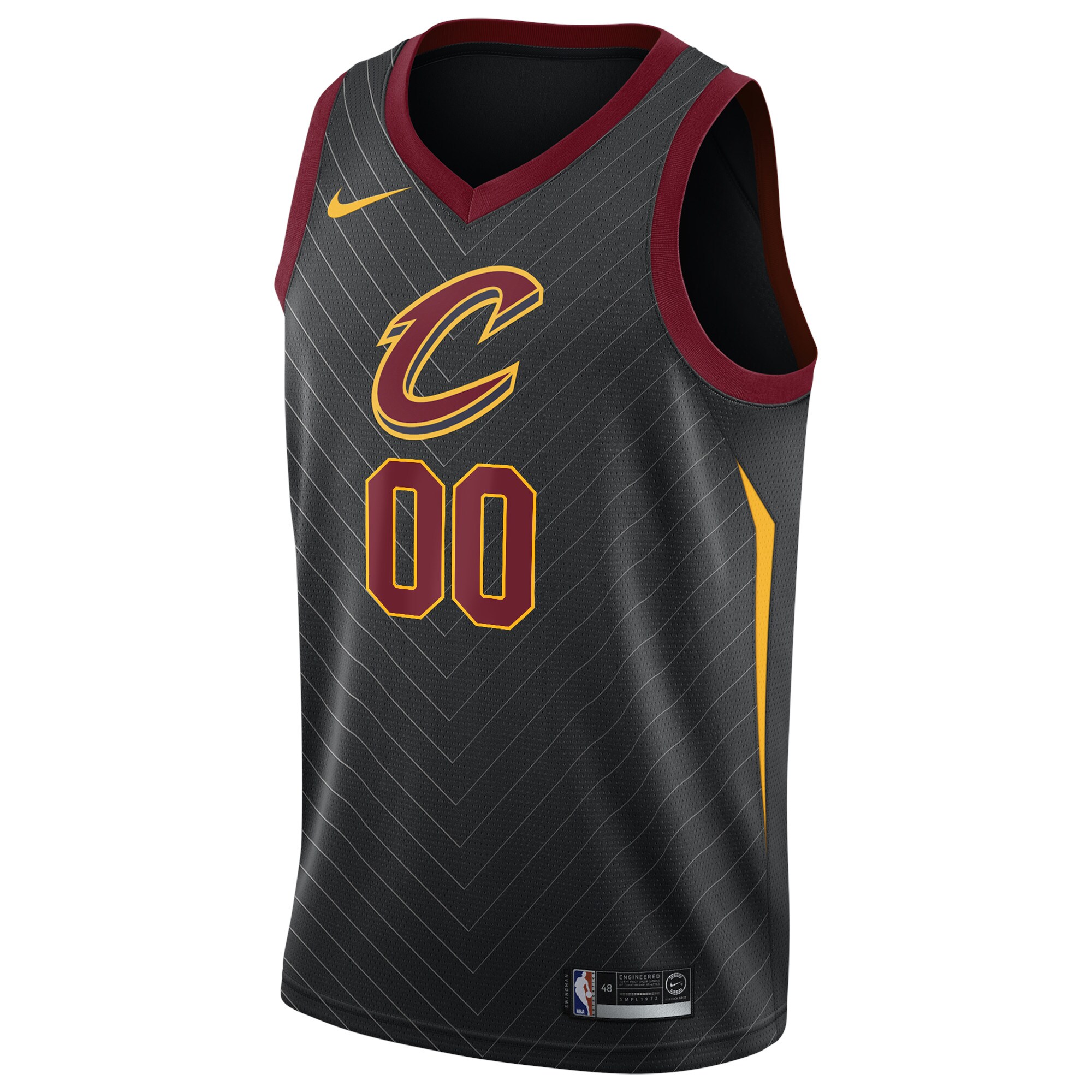 Alternative view of Cleveland Cavaliers Swingman Custom Basketball Jersey Black - Statement Edition