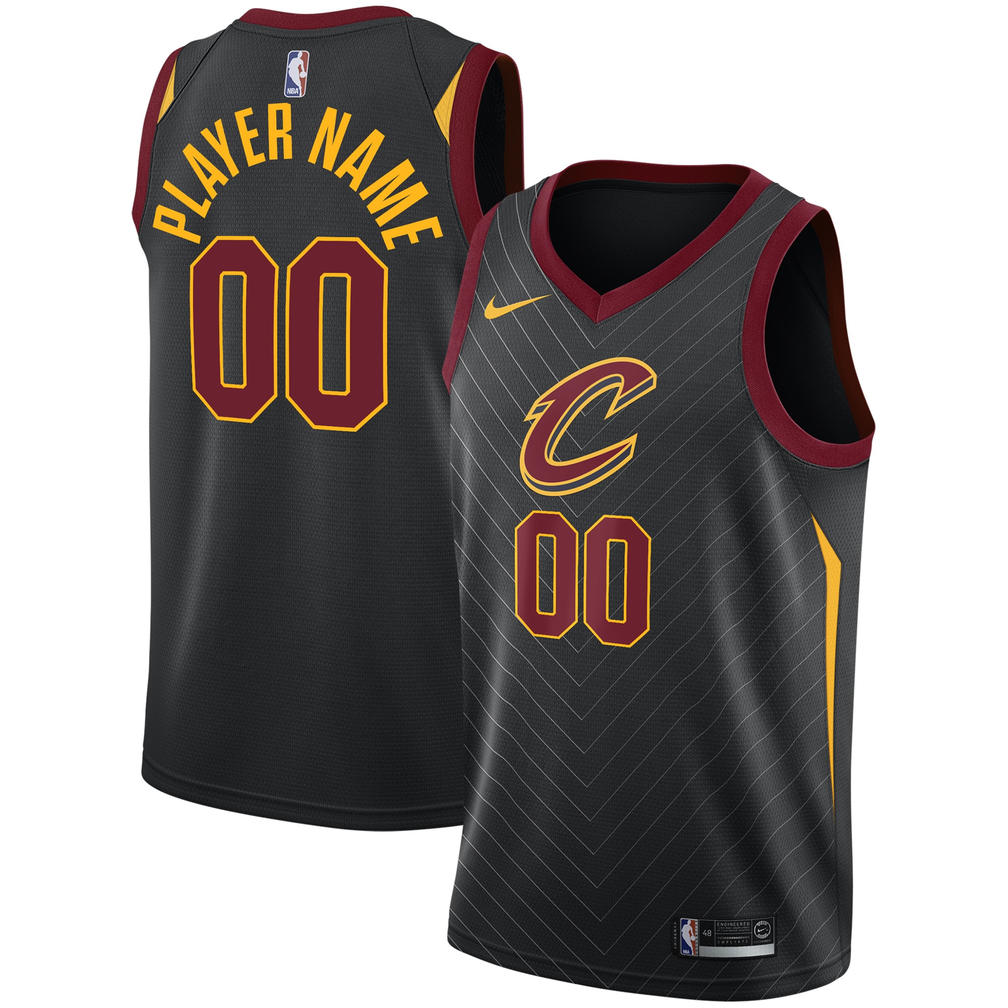 Cleveland Cavaliers Swingman Custom Basketball Jersey Black - Statement Edition