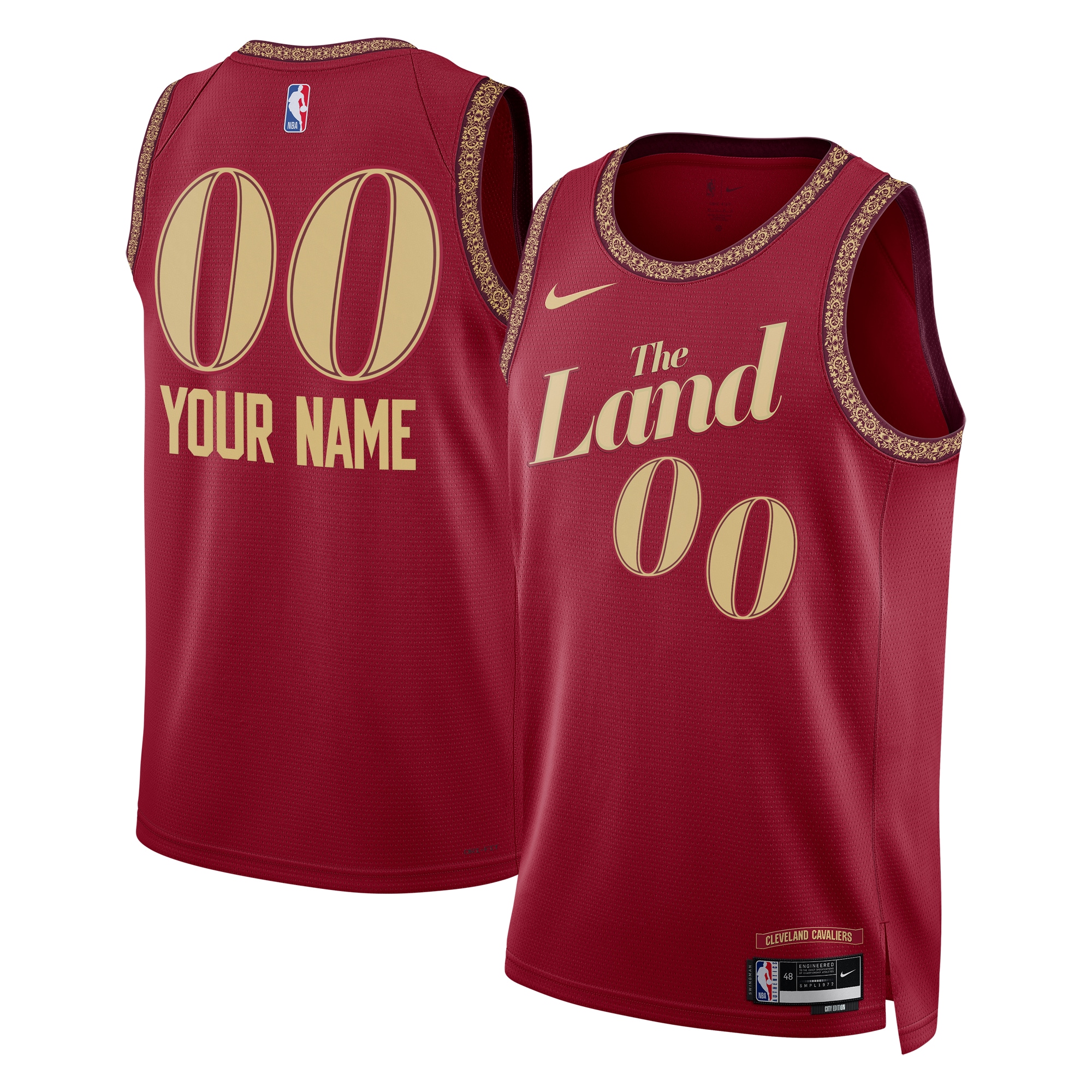 Cleveland Cavaliers Unisex 2023/24 Custom Swingman Basketball Jersey - Wine - City Edition