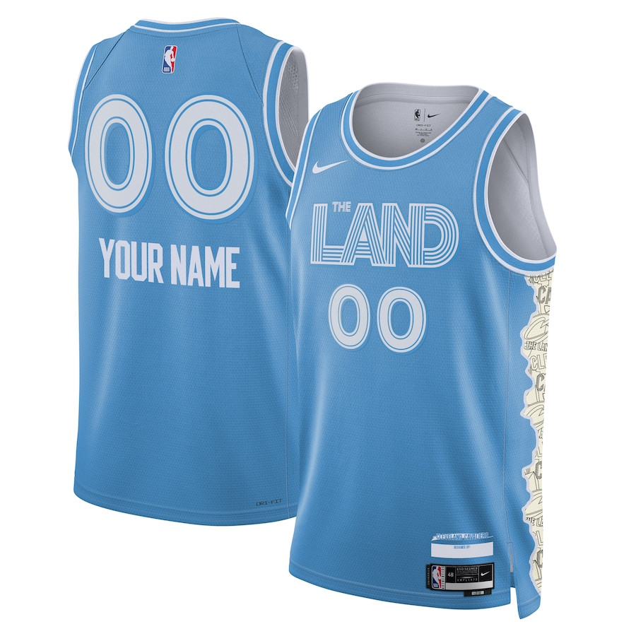 Cleveland Cavaliers Unisex 2024/25 Custom Swingman Basketball Jersey - City Edition - Light Blue - JS967