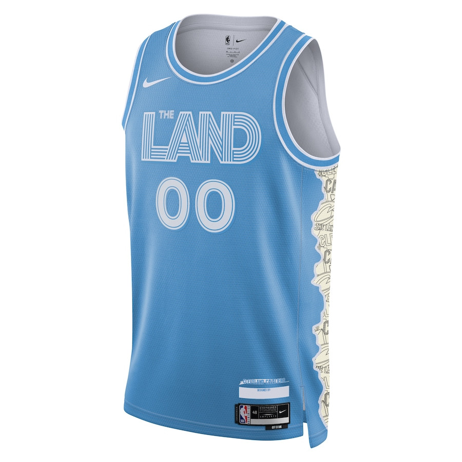 Alternative view of Cleveland Cavaliers Unisex 2024/25 Custom Swingman Basketball Jersey - City Edition - Light Blue - JS967