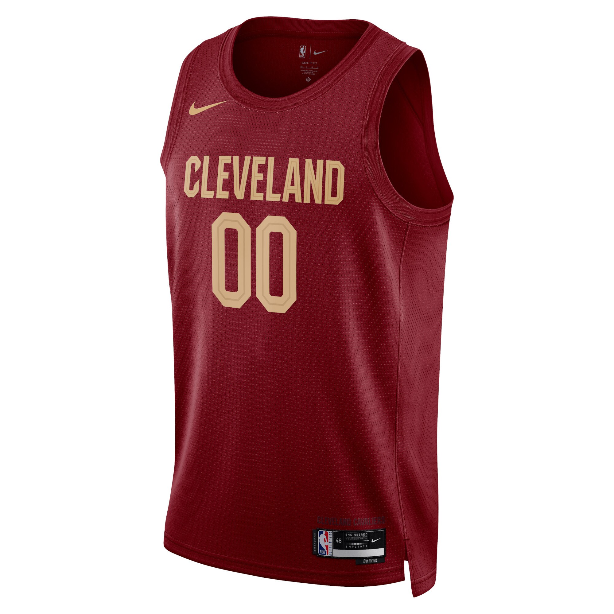Alternative view of Cleveland Cavaliers Unisex Swingman Custom Basketball Jersey Burgundy - Icon Edition