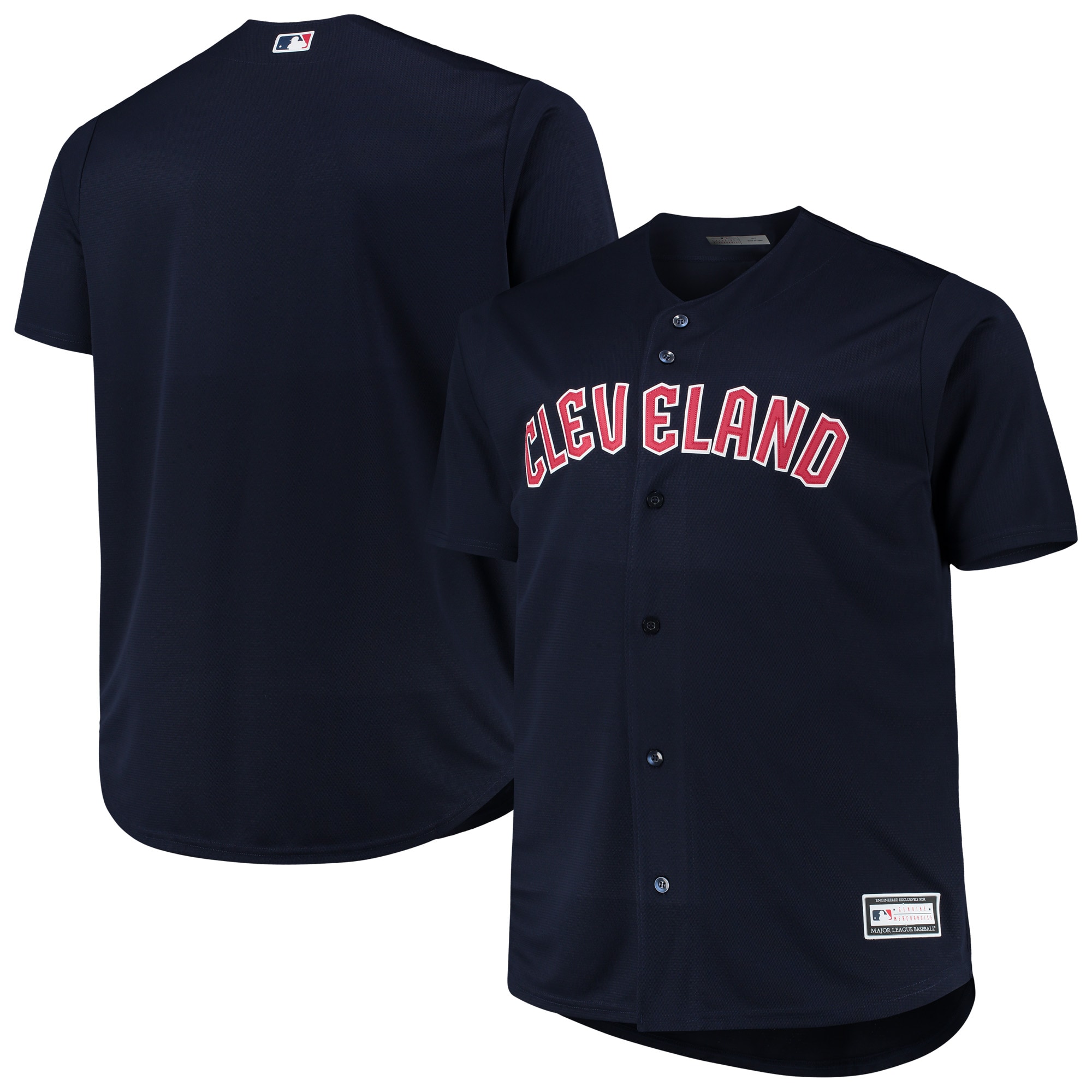 Cleveland Guardians Big & Tall Alternate Replica Team Baseball Jersey – Navy