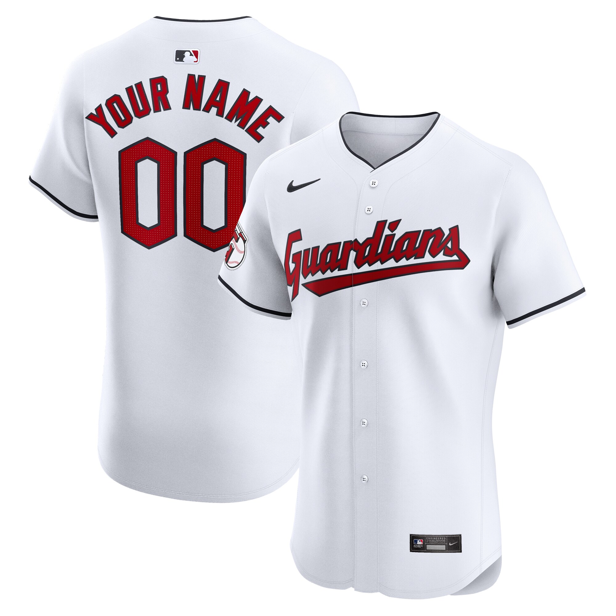 Cleveland Guardians Home Elite Custom Baseball Jersey - White