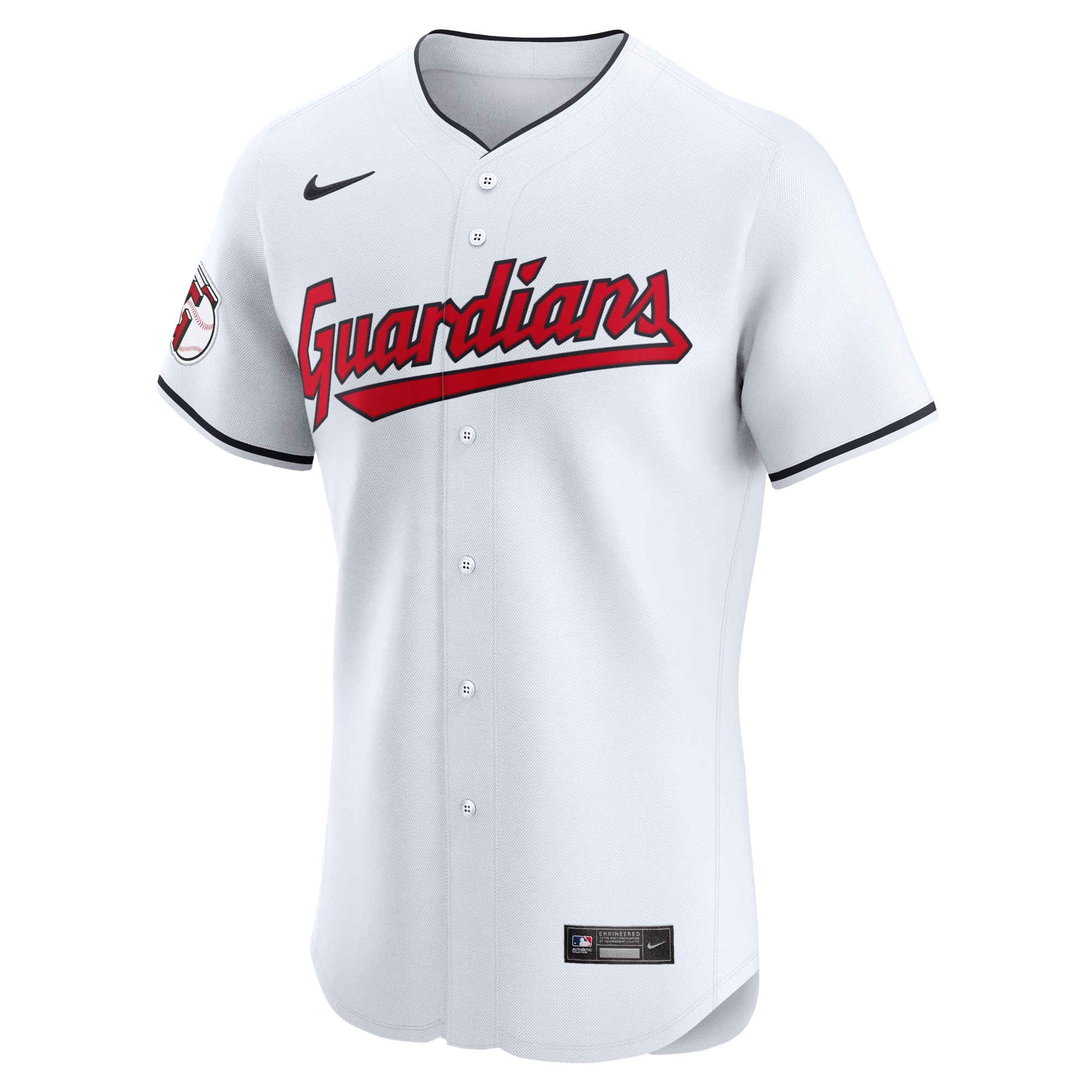Alternative view of Cleveland Guardians Home Elite Baseball Jersey - White