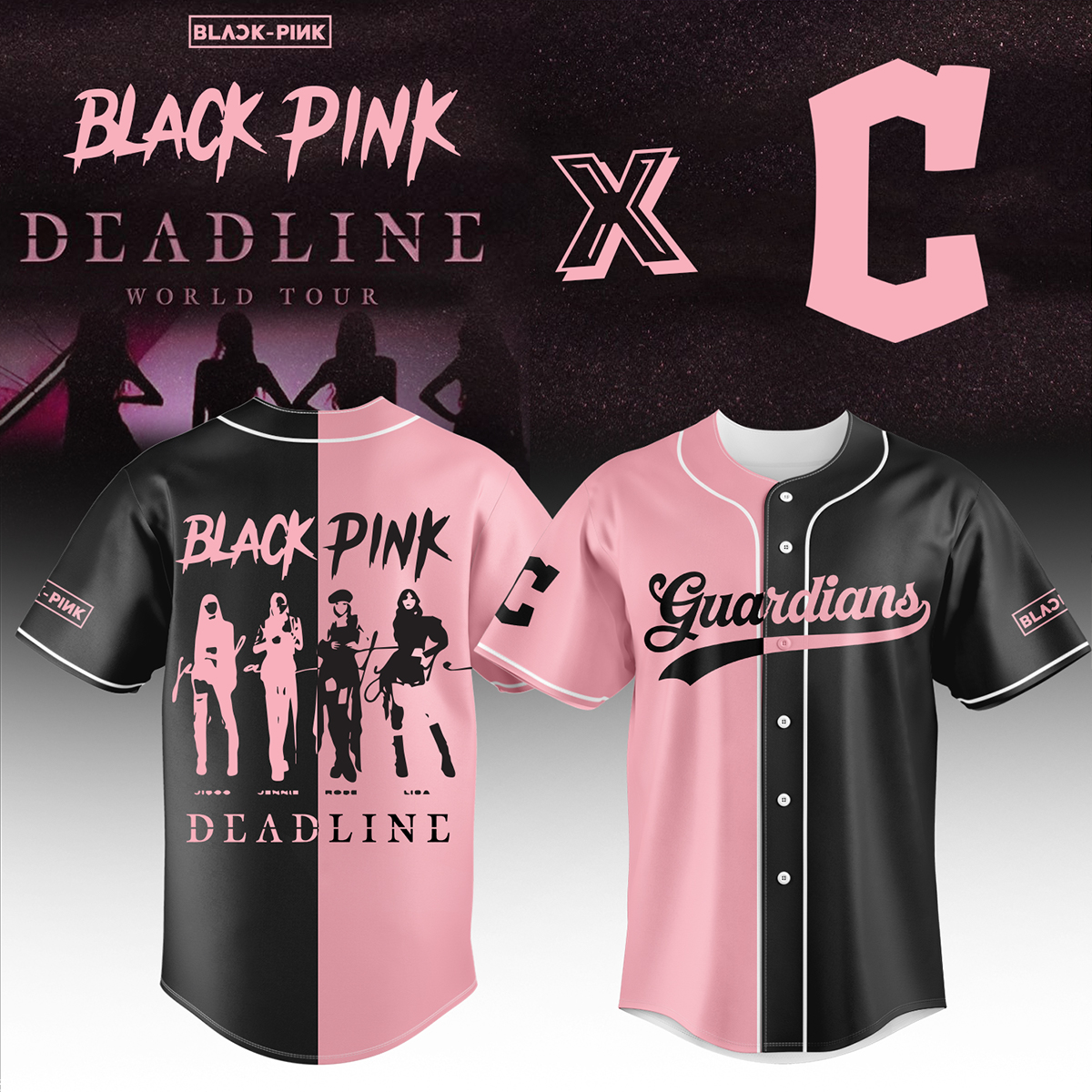 Cleveland Guardians Mlb X Blackpink Baseball Jersey