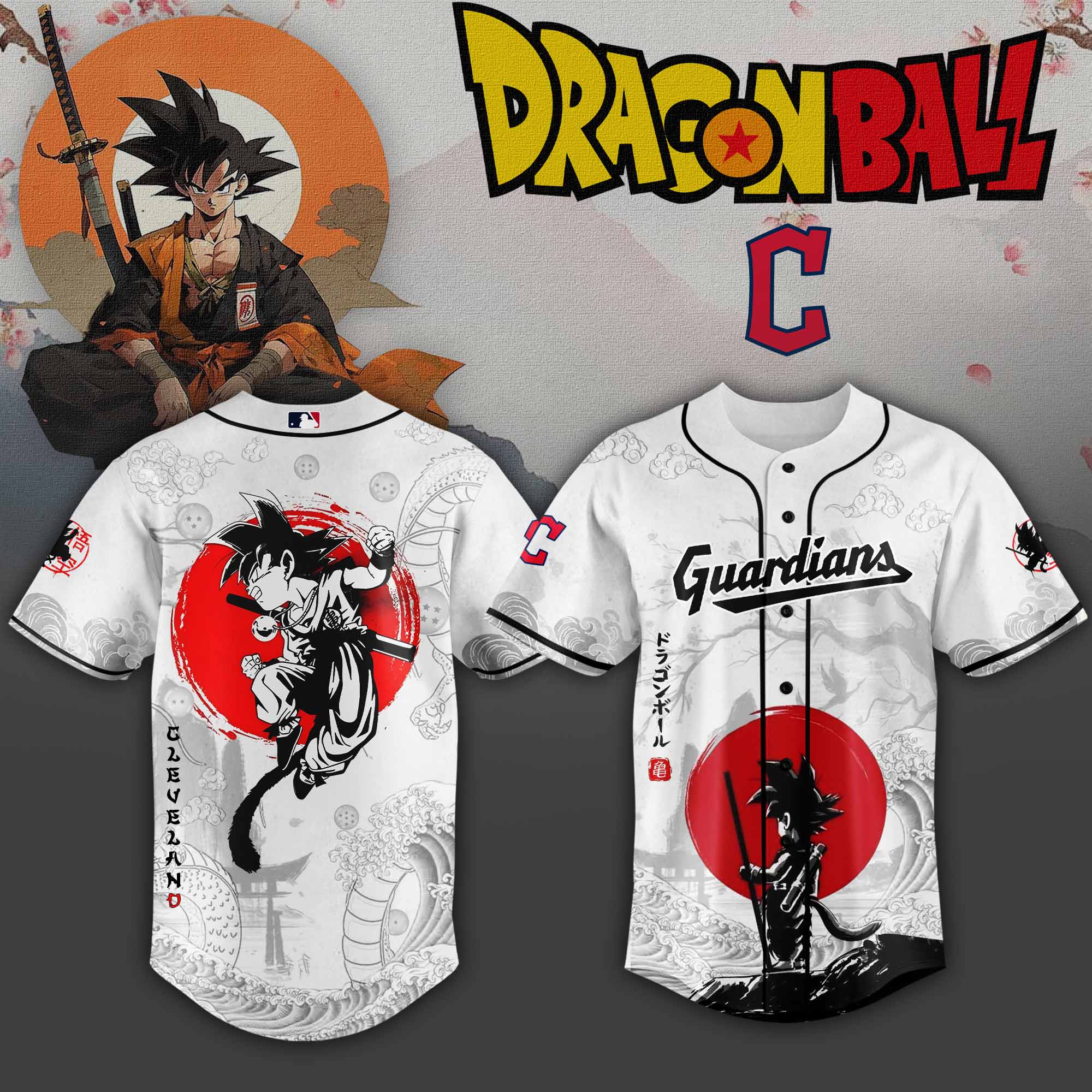 Cleveland Guardians Mlb X Dragon Ball Super Saiyan Baseball Jersey Collection