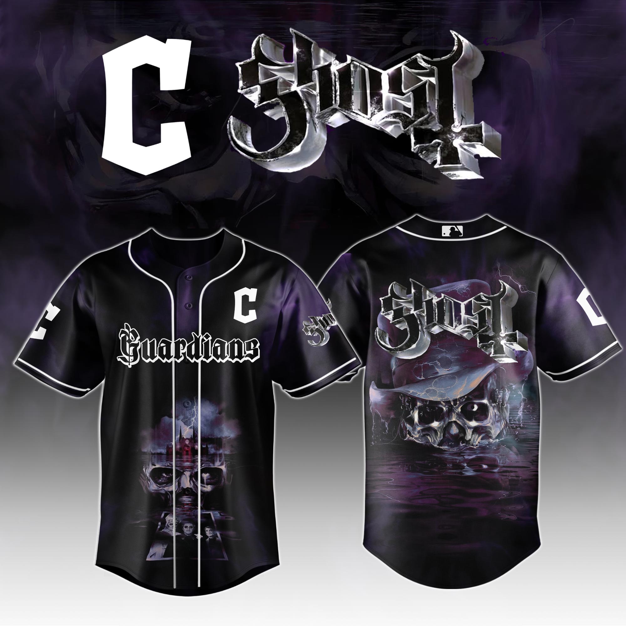 Cleveland Guardians Mlb X Ghost Night Show Baseball Jersey