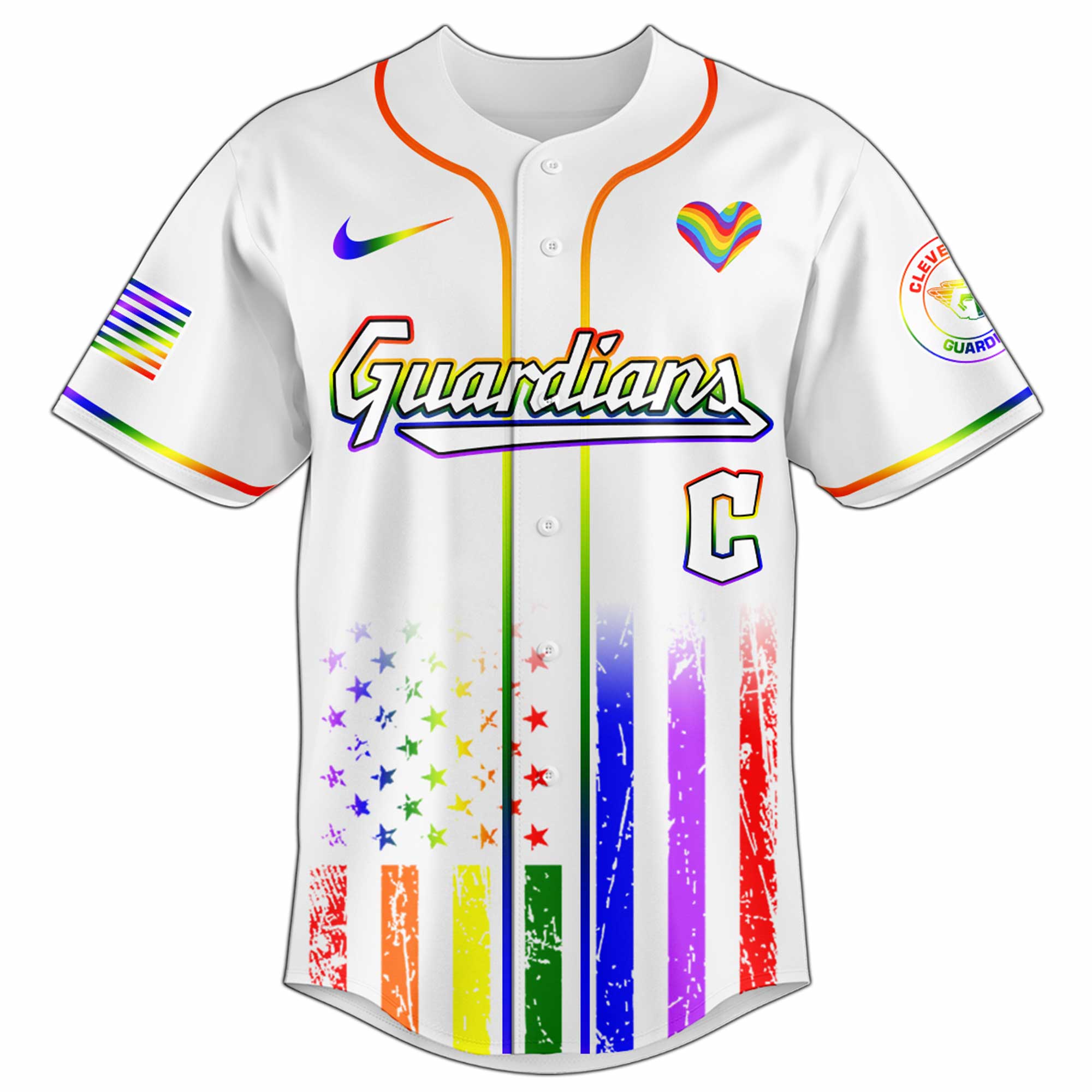 Alternative view of Cleveland Guardians Mlb X Happy Pride Month Limited Edition Jersey 2025