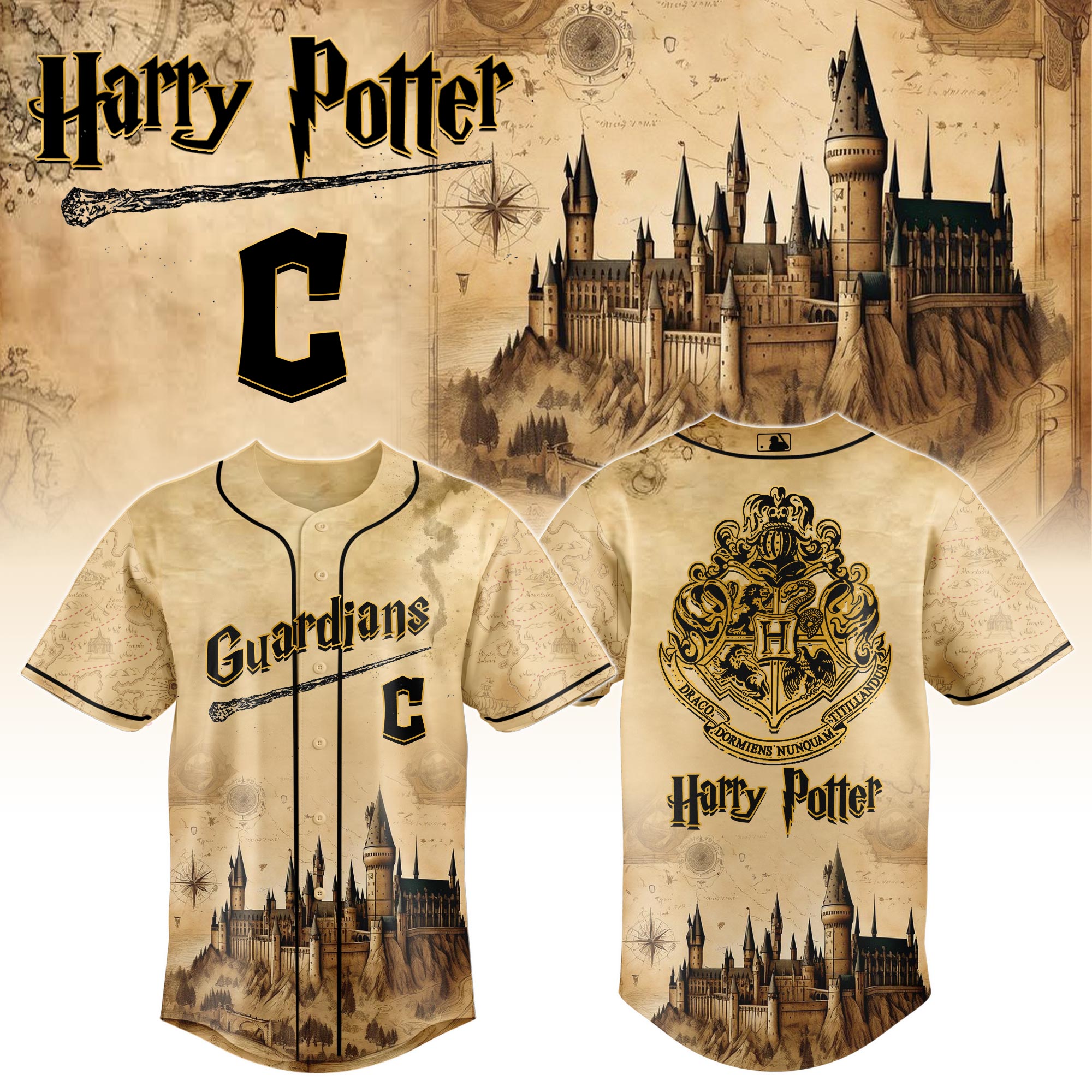 Cleveland Guardians Mlb X Harry Potter Magic On The Mound Baseball Jersey